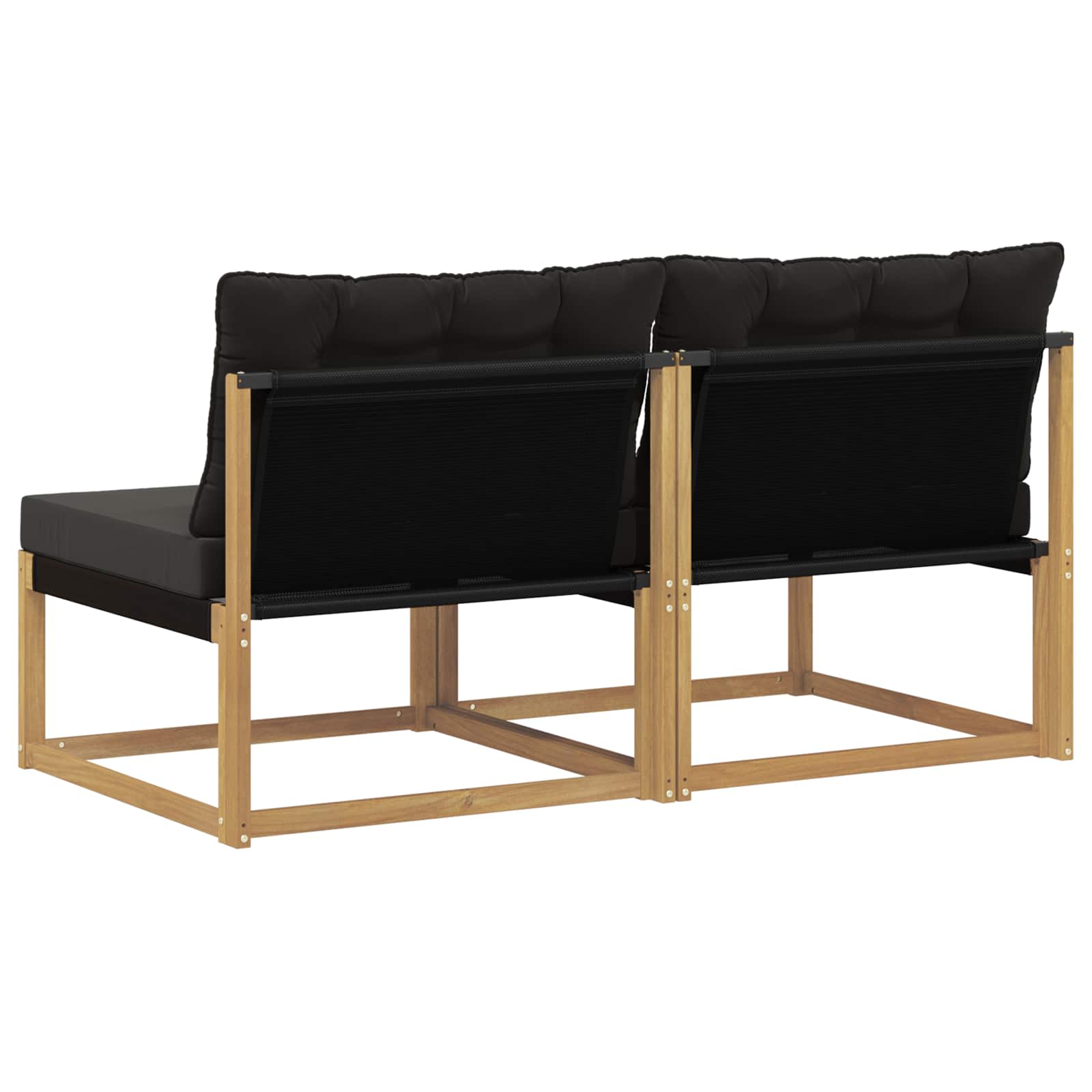 Buiten Midden Sofa Massief Acaciahout en Textilene Wit image 6