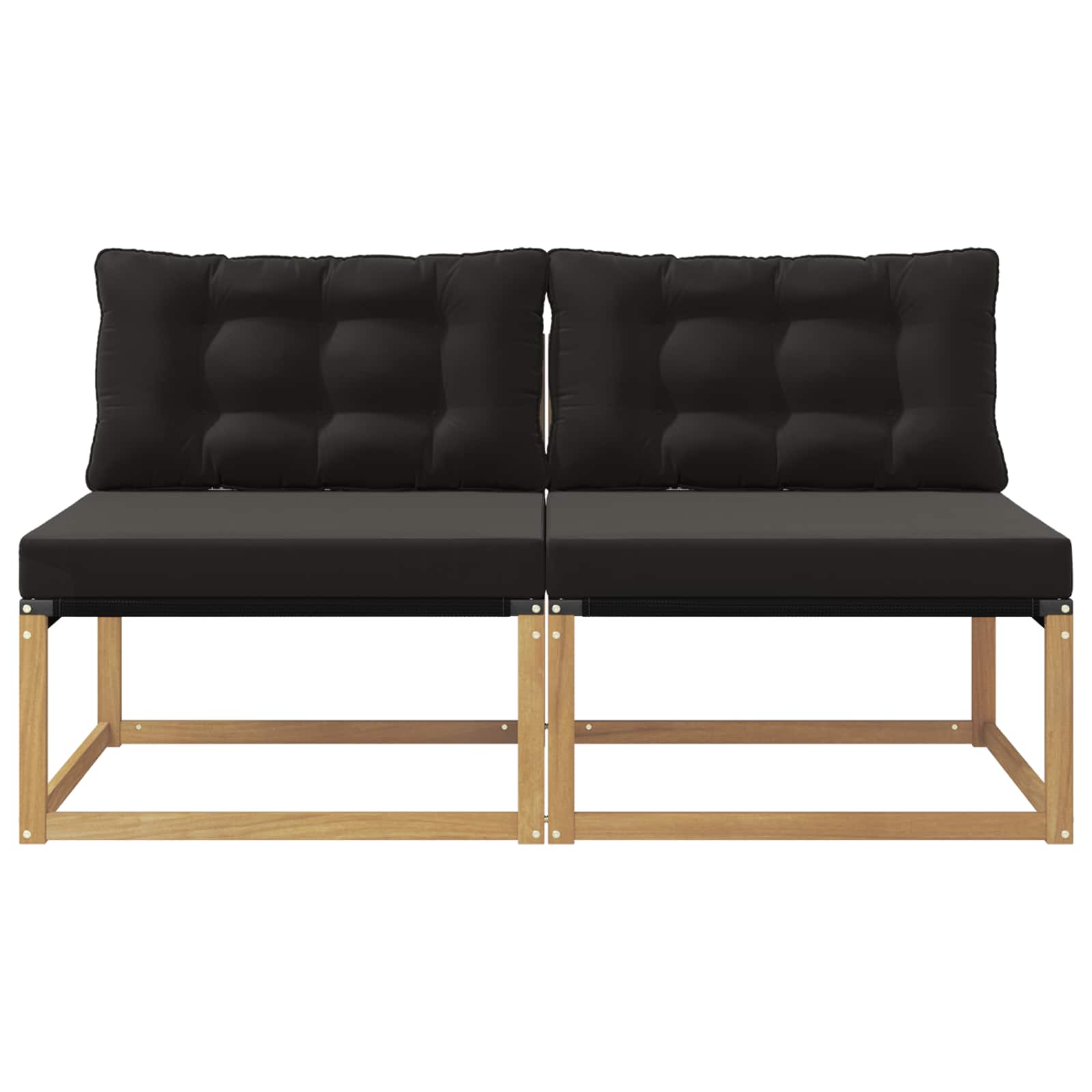 Buiten Midden Sofa Massief Acaciahout en Textilene Wit image 4