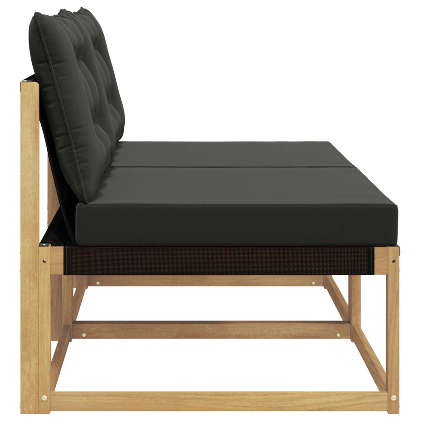 Buiten Midden Sofa Massief Acaciahout en Textilene Wit image 5