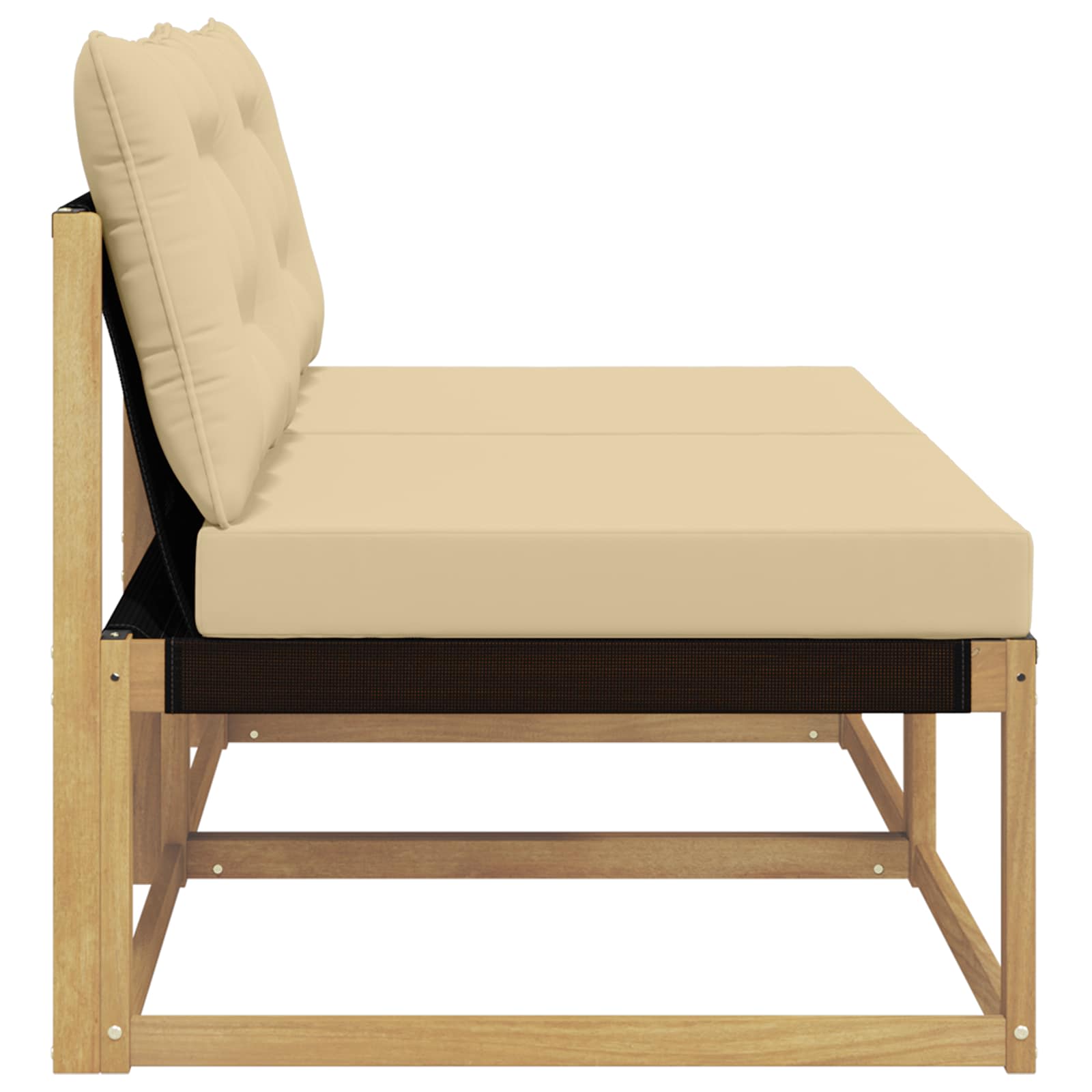 Buiten Midden Sofa Massief Acaciahout en Textilene Wit image 5
