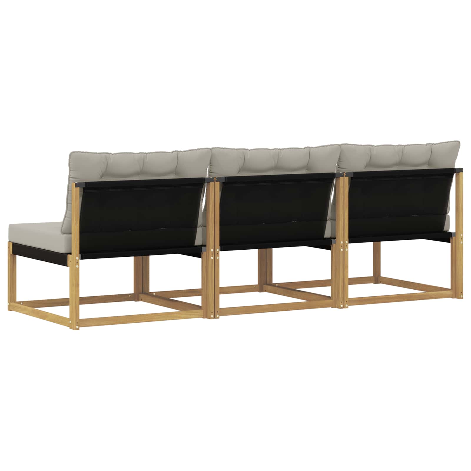 Buiten Midden Sofa Massief Acaciahout en Textilene Wit image 6