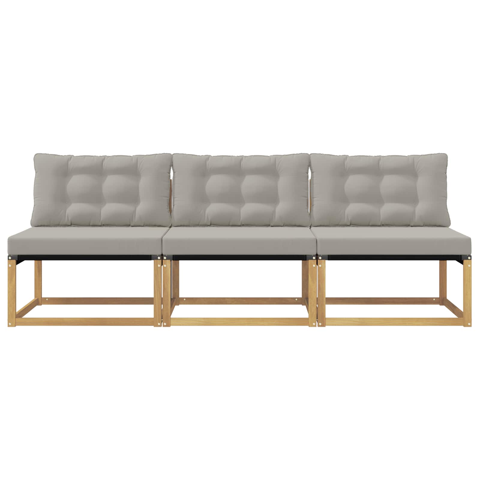 Buiten Midden Sofa Massief Acaciahout en Textilene Wit image 4