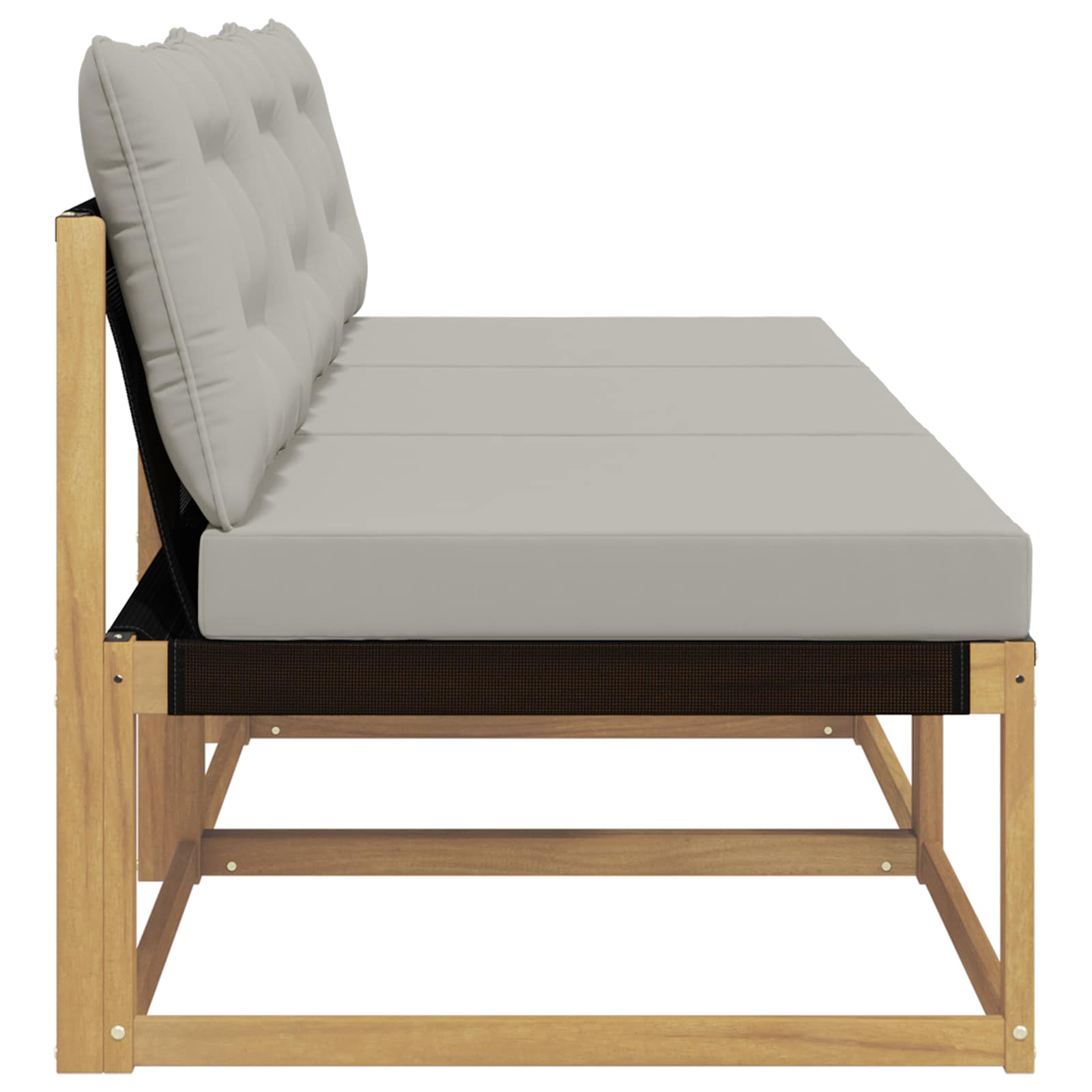 Buiten Midden Sofa Massief Acaciahout en Textilene Wit image 5