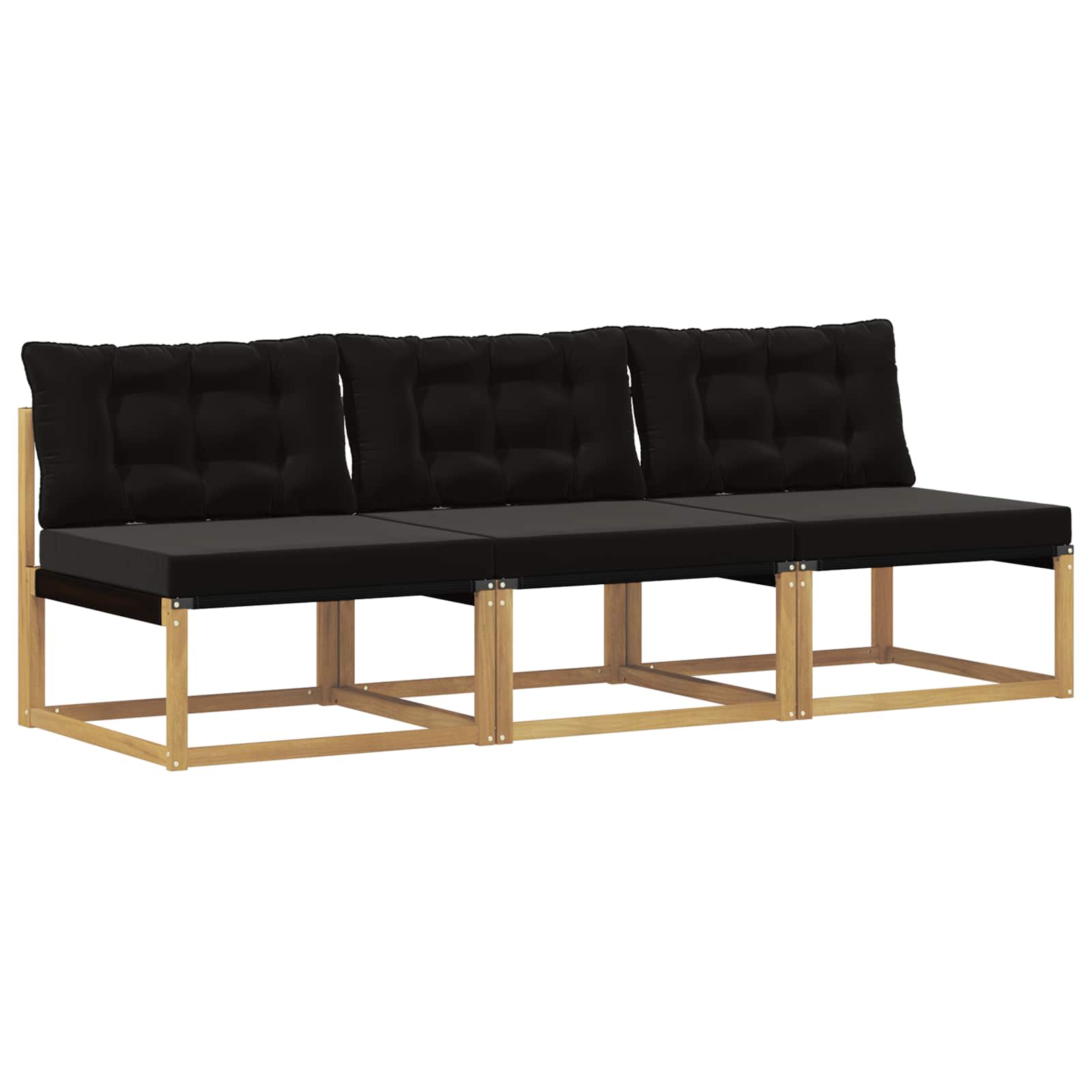 Buiten Midden Sofa Massief Acaciahout en Textilene Wit image 2