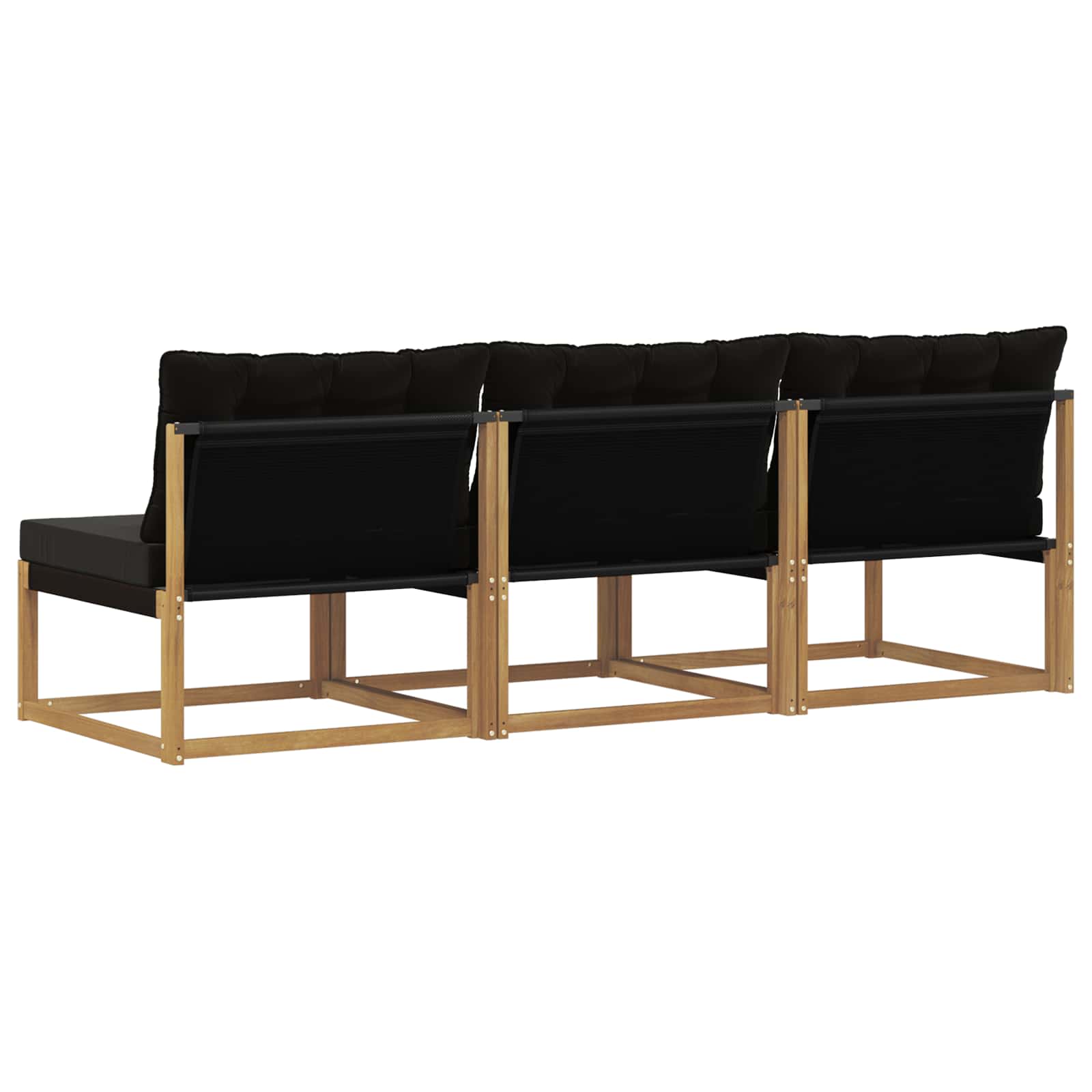 Buiten Midden Sofa Massief Acaciahout en Textilene Wit image 6