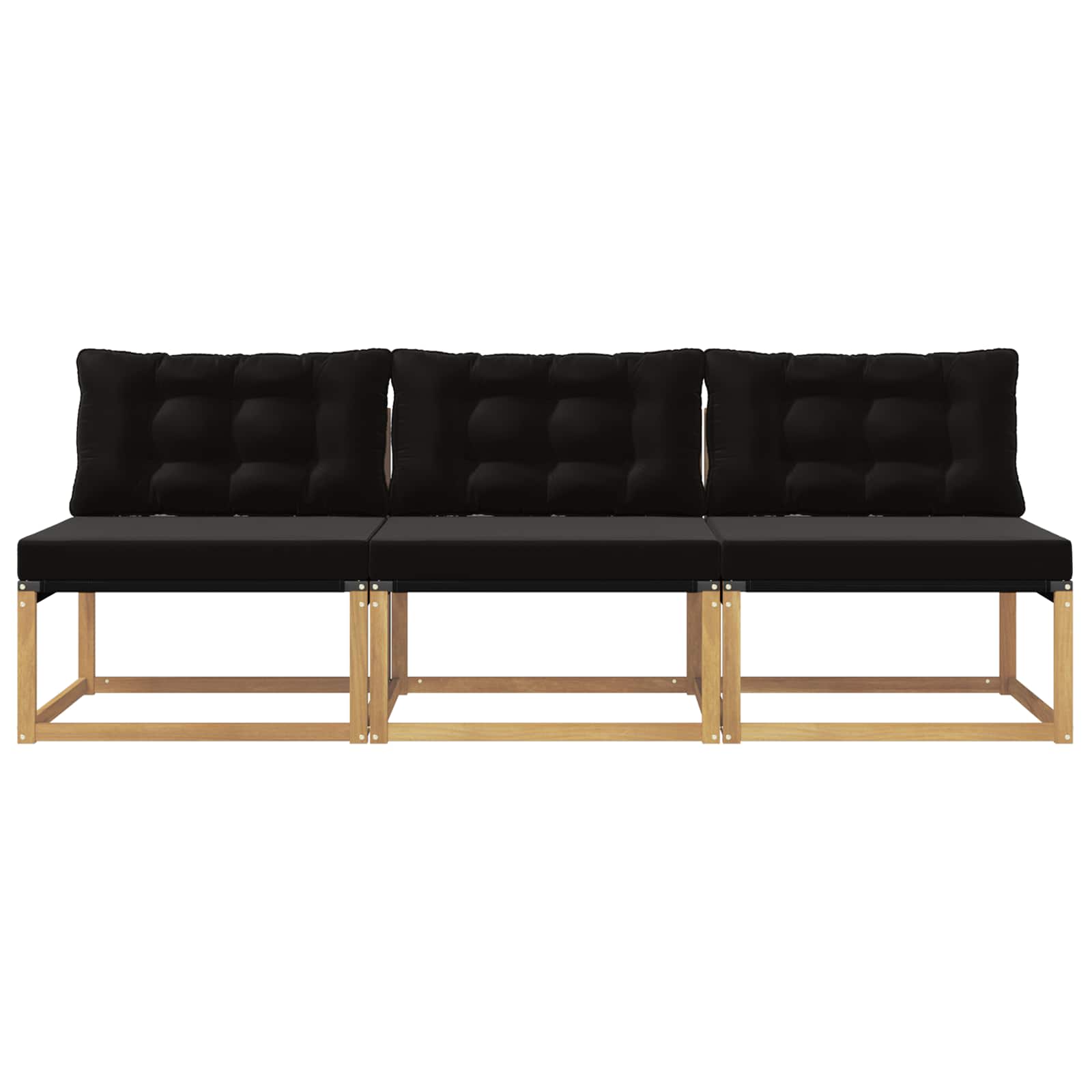 Buiten Midden Sofa Massief Acaciahout en Textilene Wit image 4