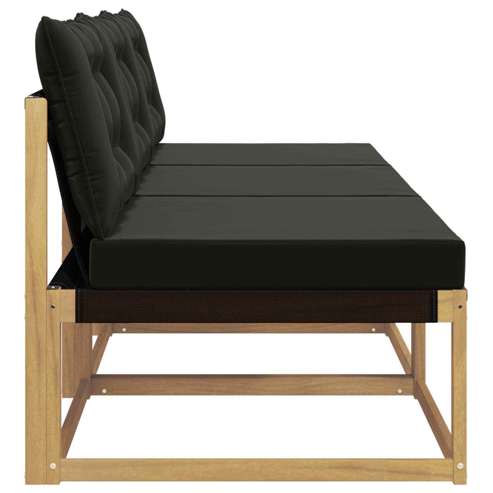 Buiten Midden Sofa Massief Acaciahout en Textilene Wit image 5