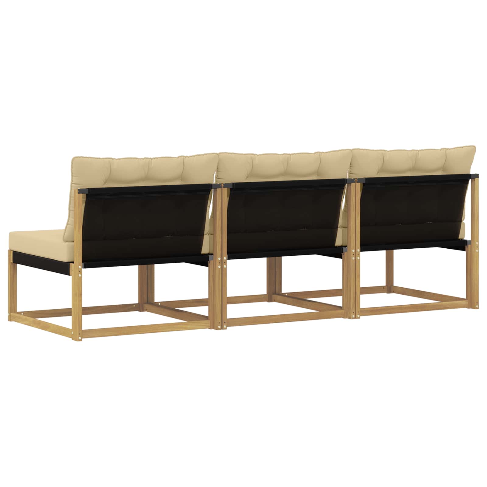 Buiten Midden Sofa Massief Acaciahout en Textilene Wit image 6