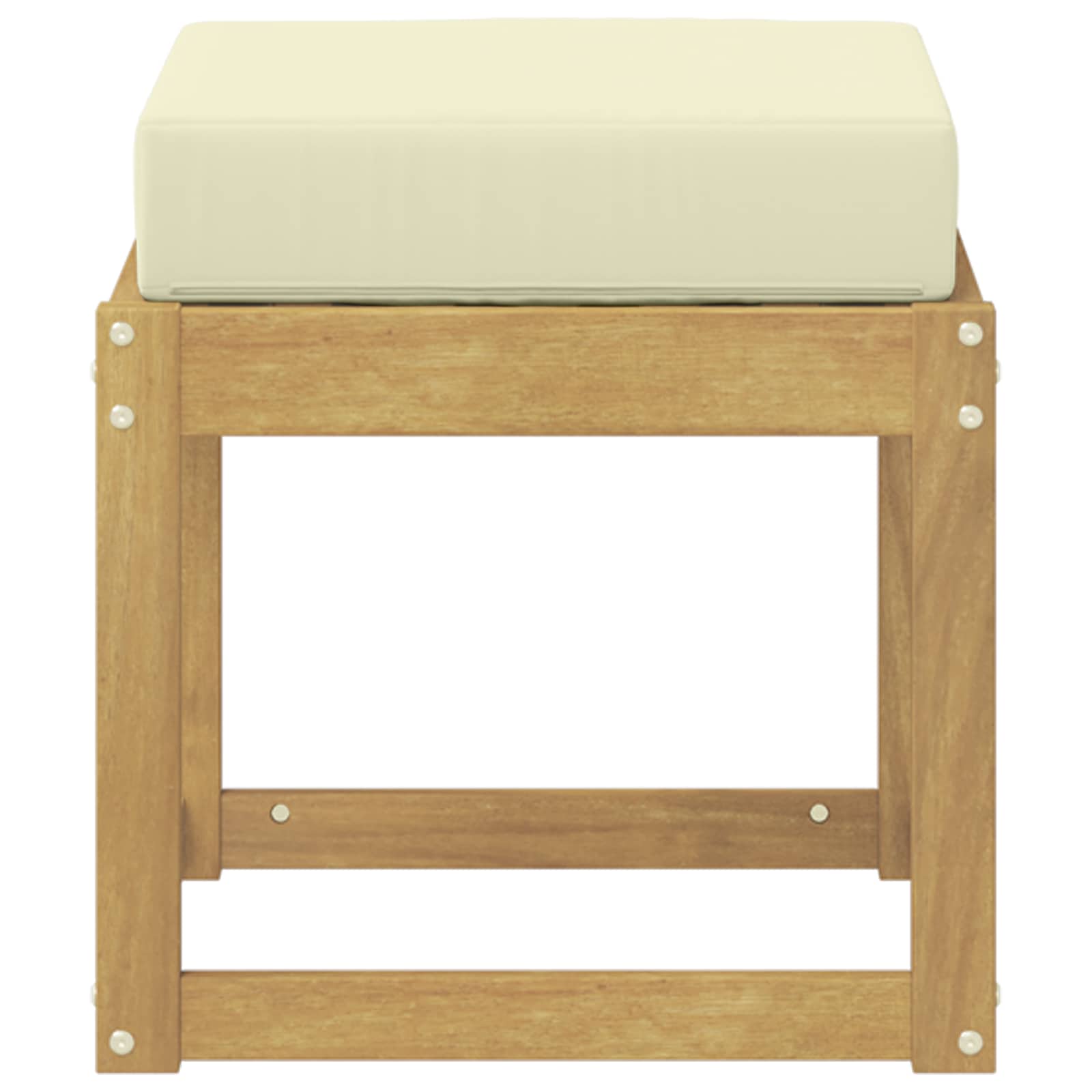 Buitenstoolbank Wit 43 x 43 x 45 cm Massief Acaciahout image 3