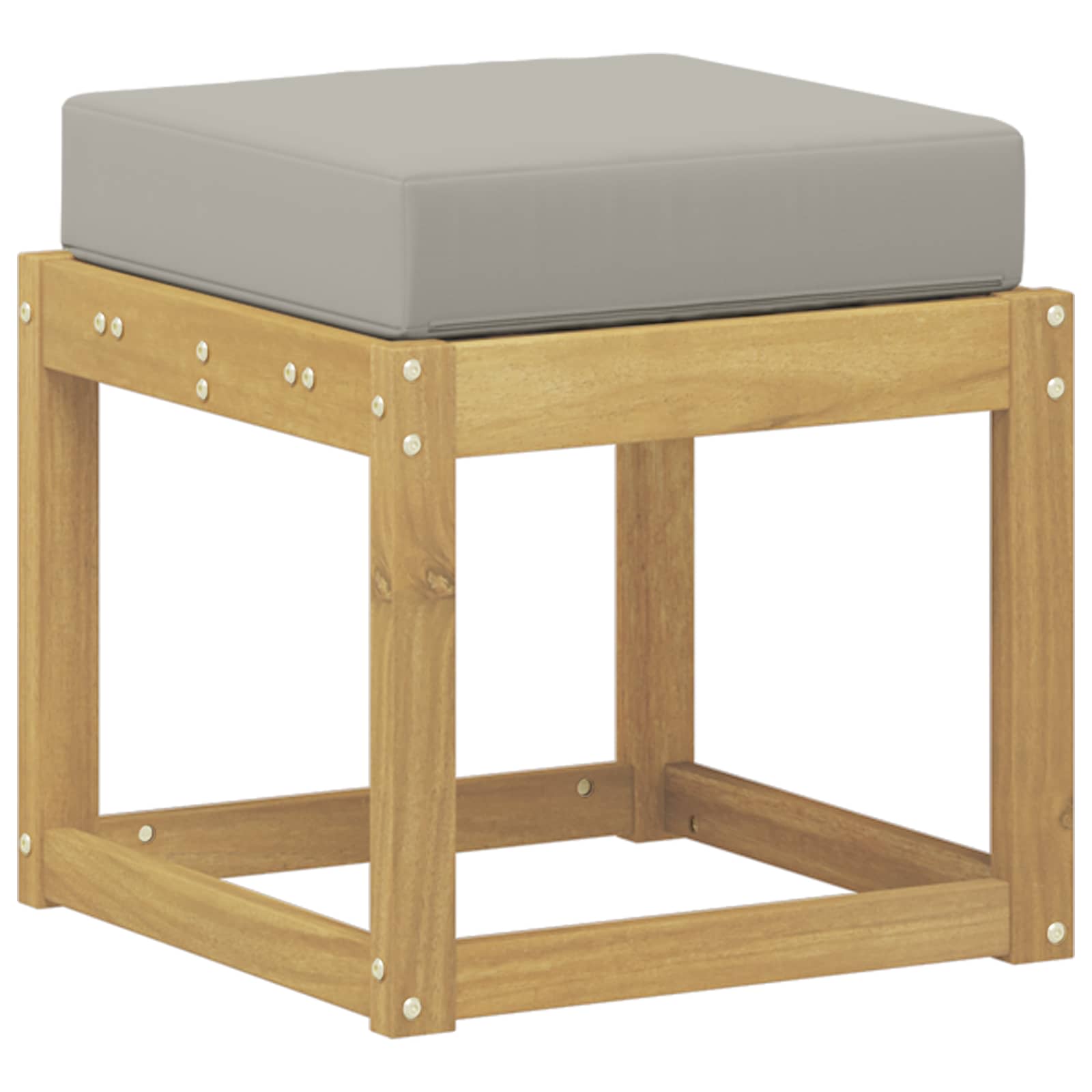 Buitenstoolbank Wit 43 x 43 x 45 cm Massief Acaciahout image 2