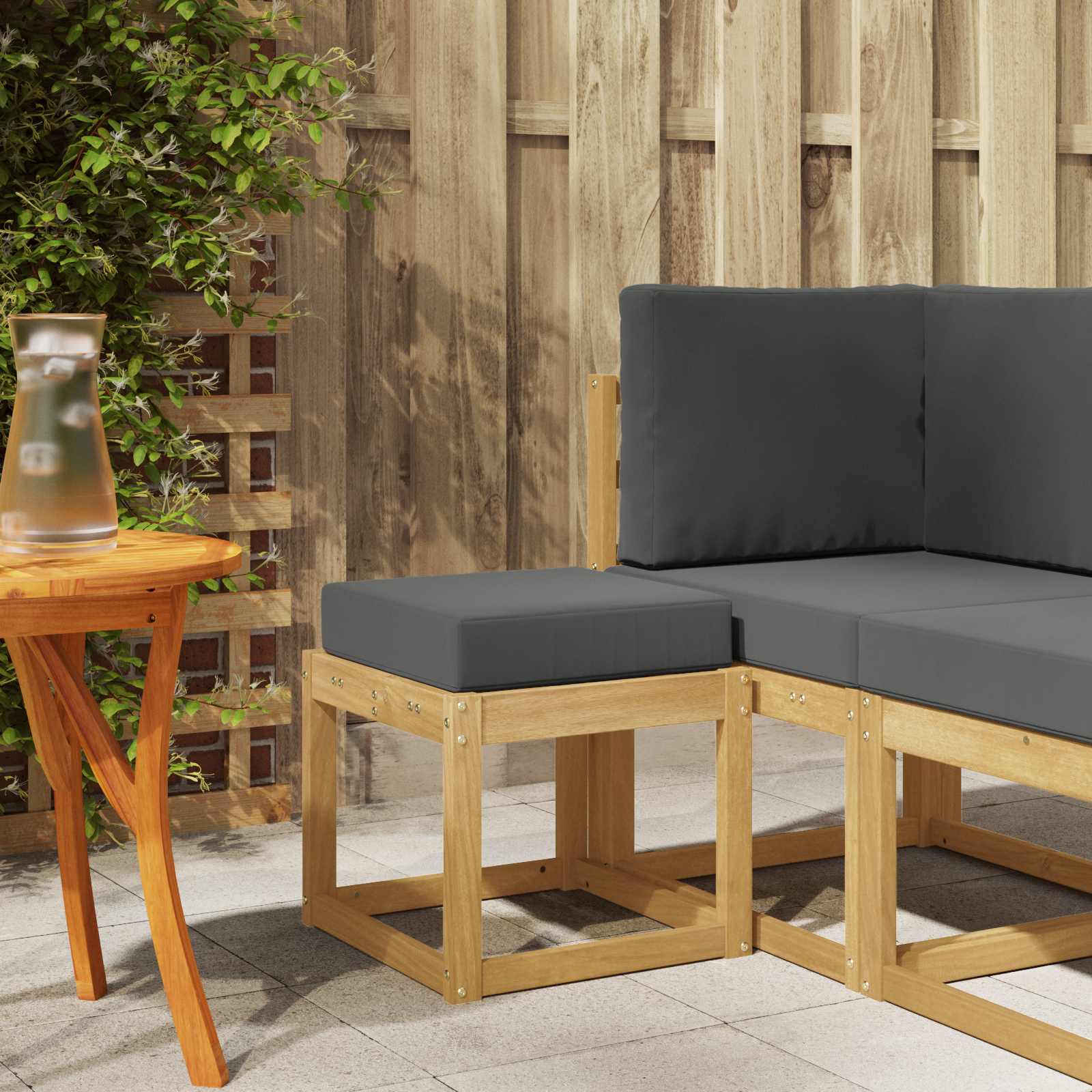 vidaXL Bancă de exterior Alb 43 x 43 x 45 cm Lemn Solid de Acacia