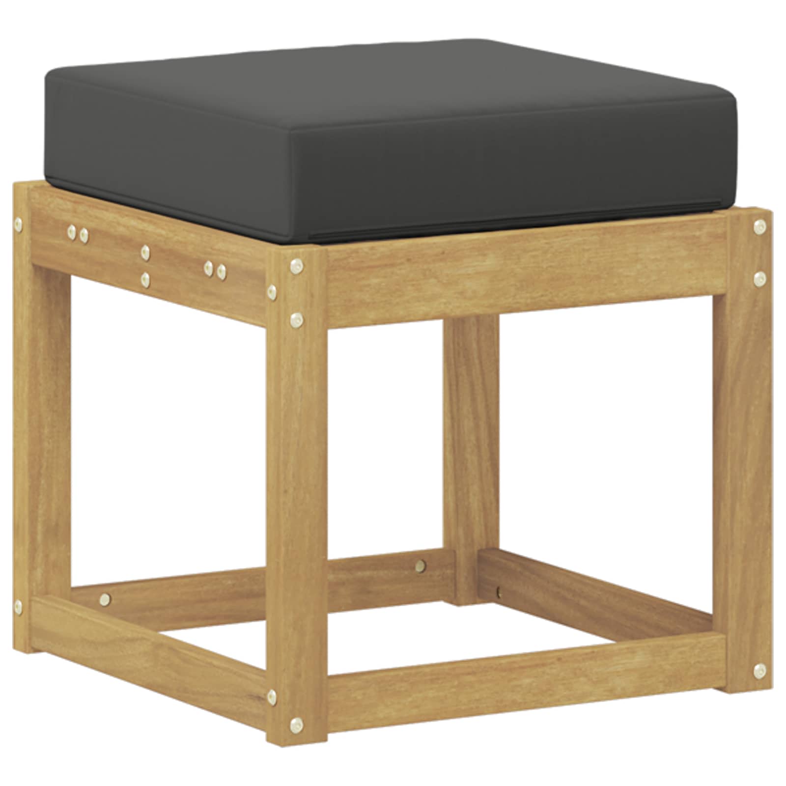 Buitenstoolbank Wit 43 x 43 x 45 cm Massief Acaciahout image 2