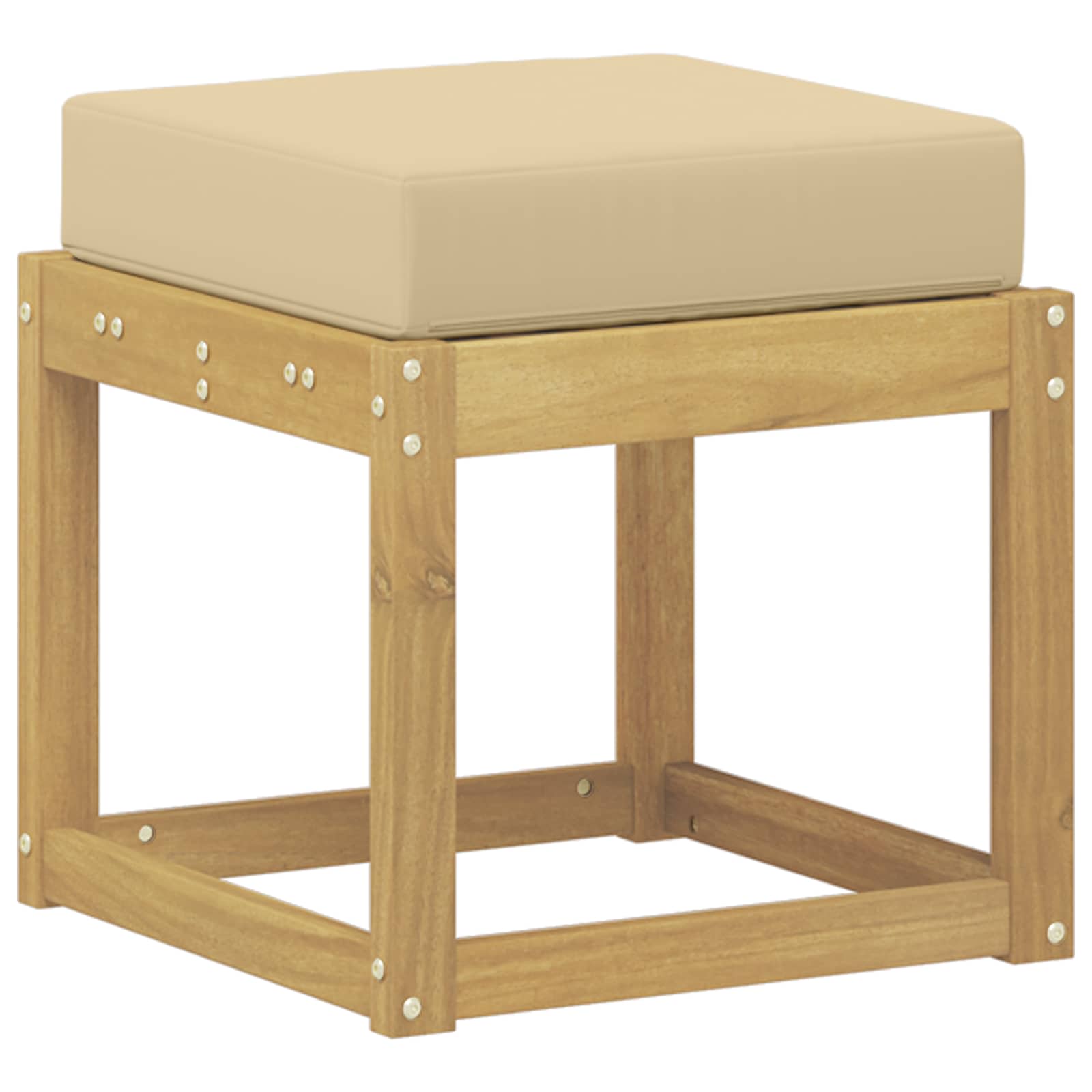 Buitenstoolbank Wit 43 x 43 x 45 cm Massief Acaciahout image 2