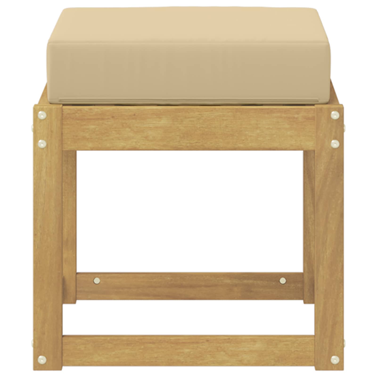 Buitenstoolbank Wit 43 x 43 x 45 cm Massief Acaciahout image 3