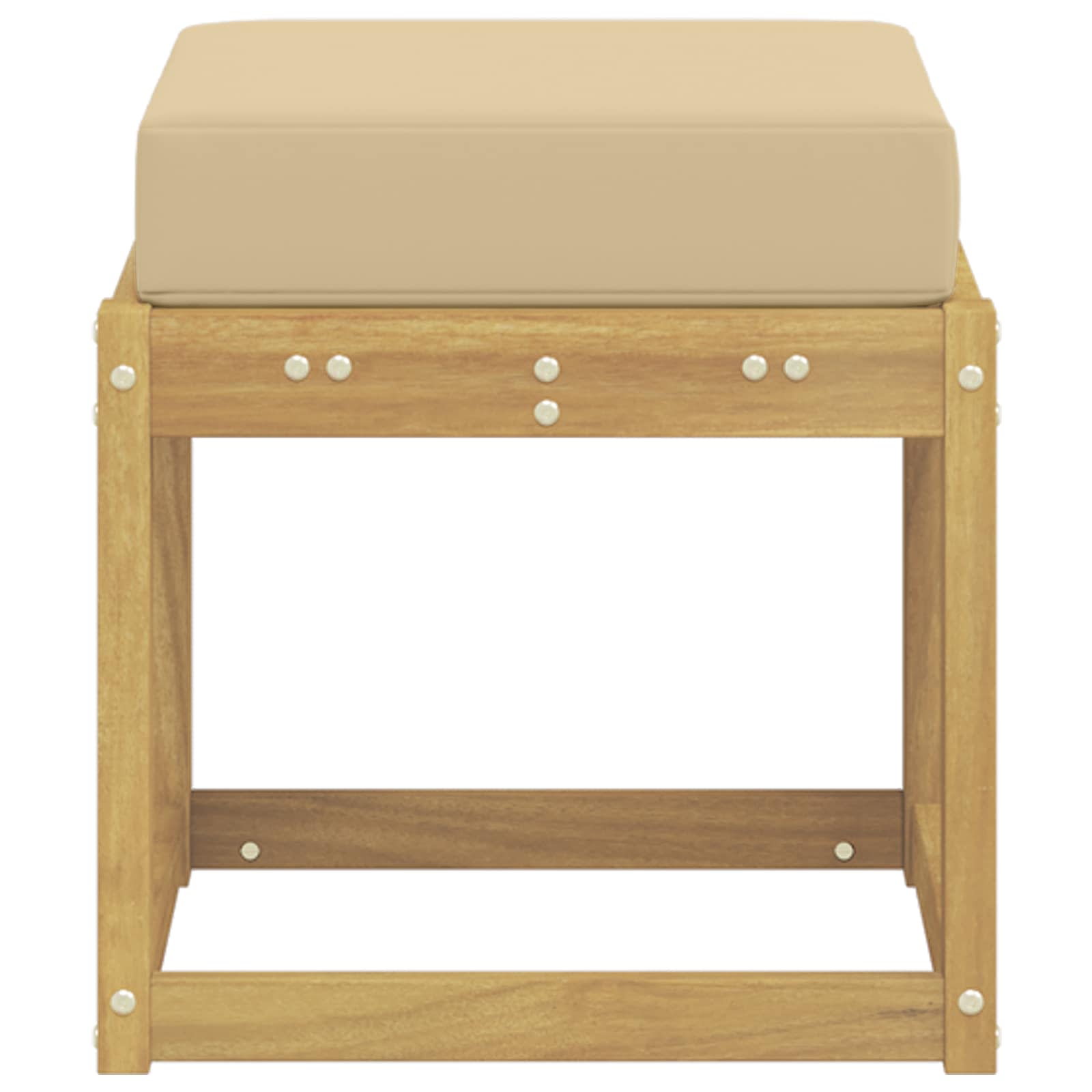 Buitenstoolbank Wit 43 x 43 x 45 cm Massief Acaciahout image 4