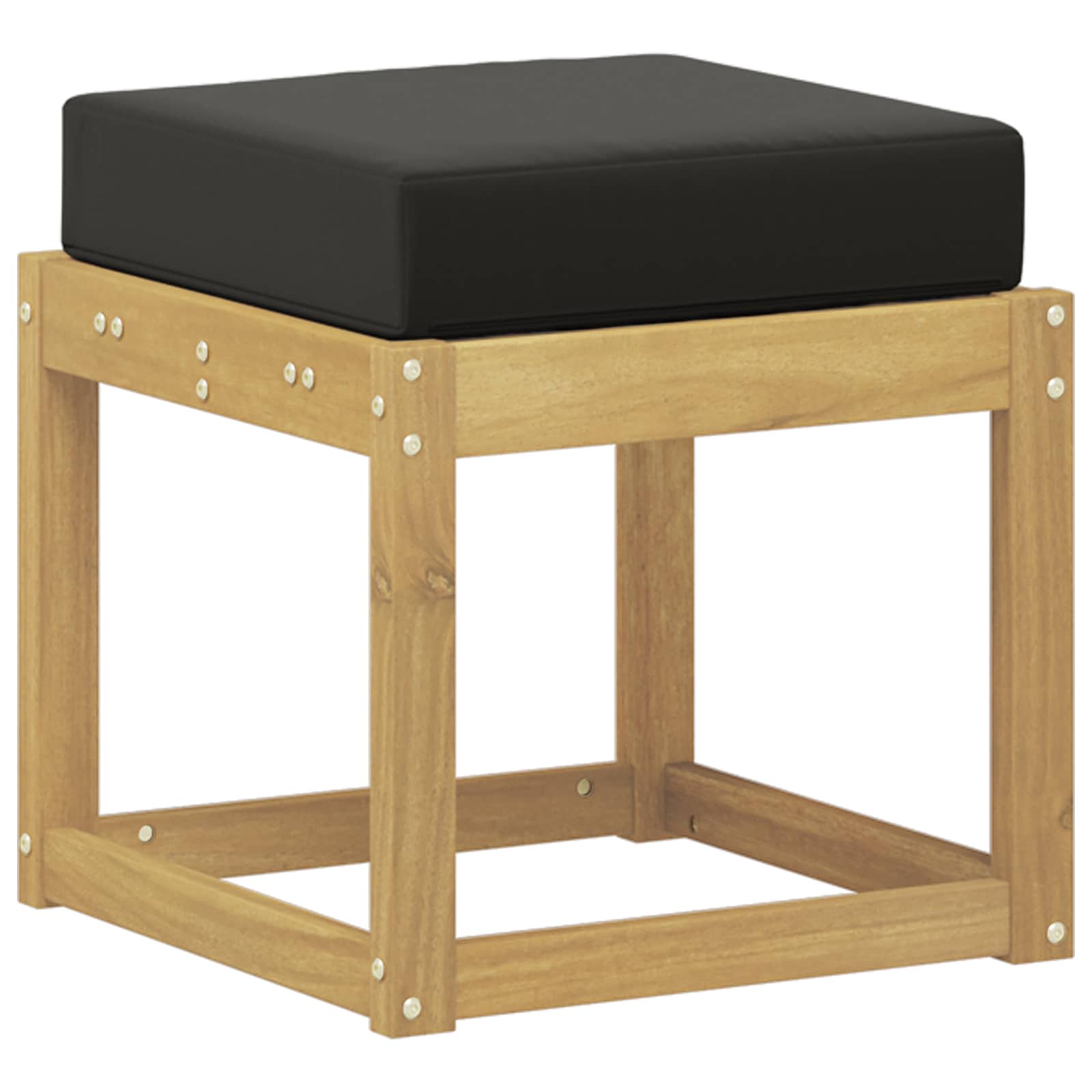 Buitenstoolbank Wit 43 x 43 x 45 cm Massief Acaciahout image 2