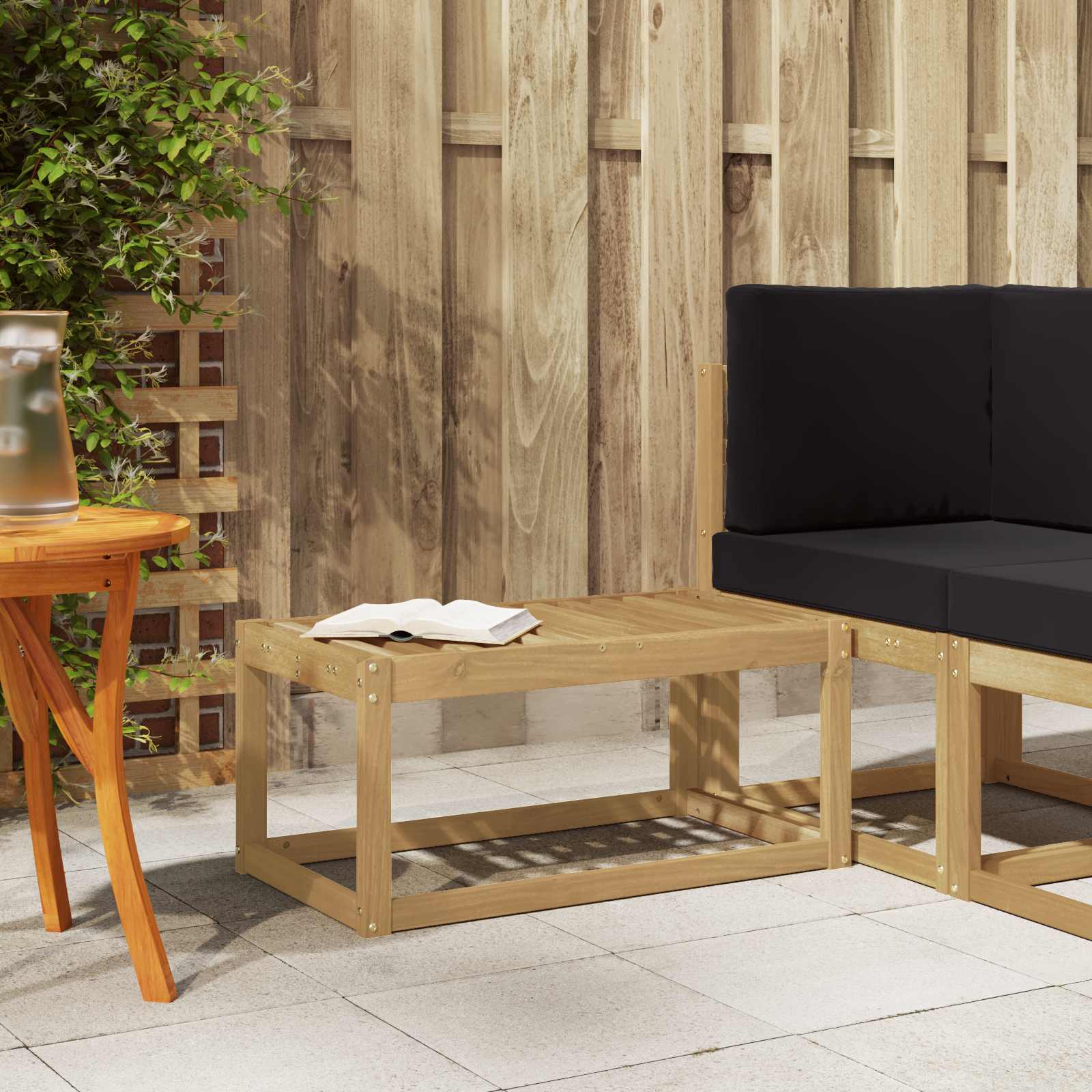 vidaXL Bancă de exterior Alb 79 x 43 x 37 cm Lemn Solid de Acacia