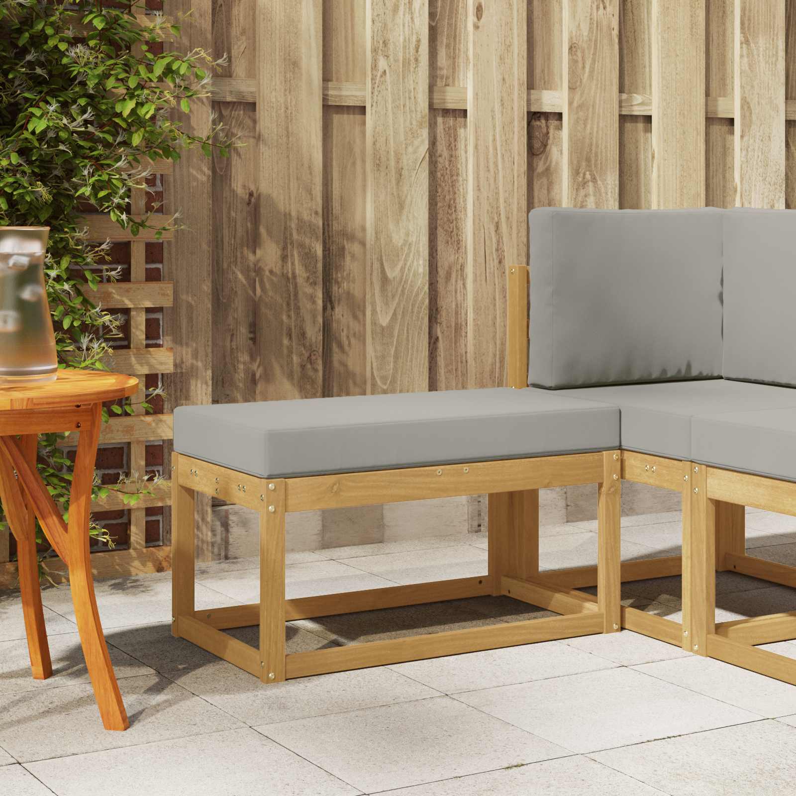 vidaXL Bancă de exterior Alb 80 x 43 x 45 cm Lemn Solid de Acacia