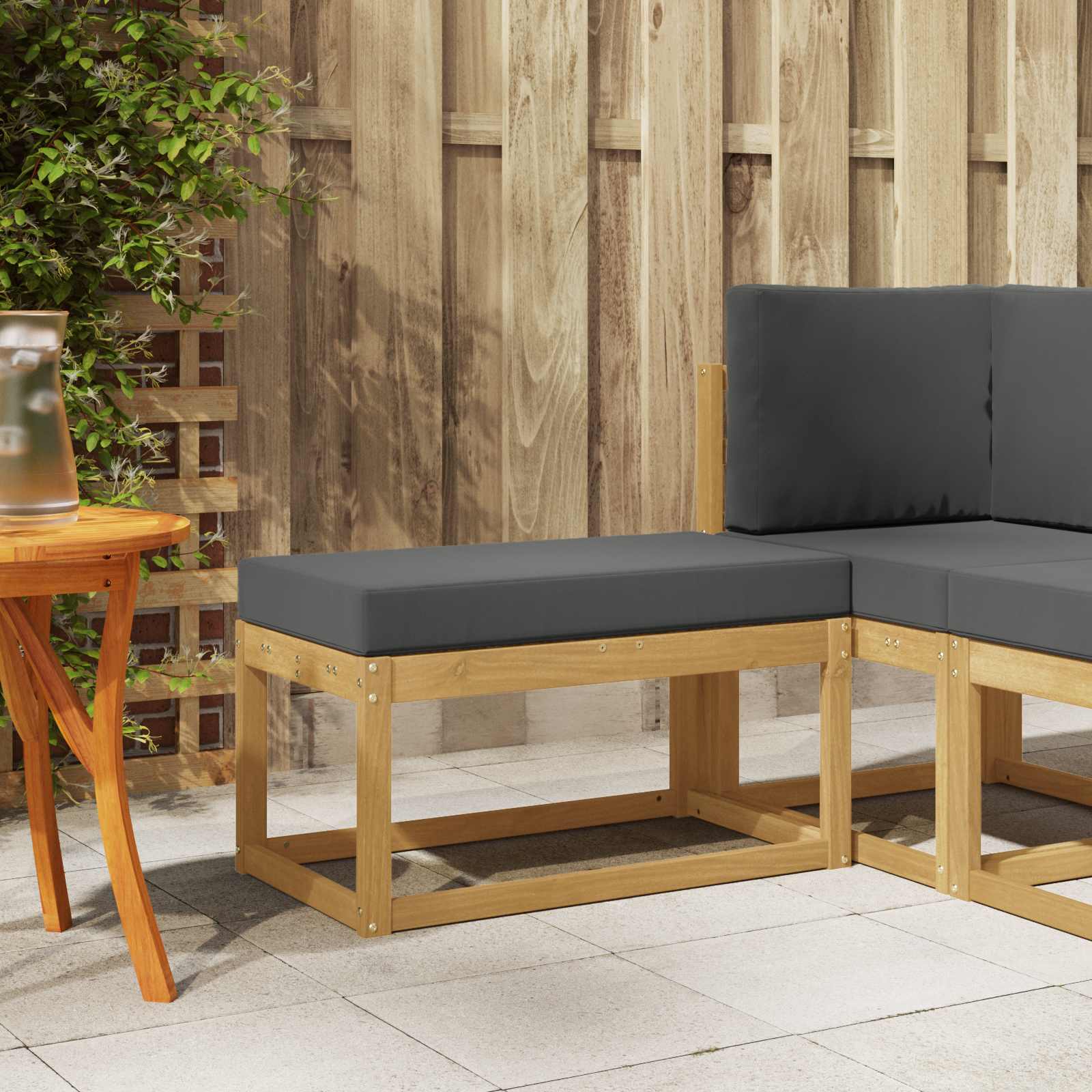 vidaXL Bancă de exterior Alb 80 x 43 x 45 cm Lemn Solid de Acacia