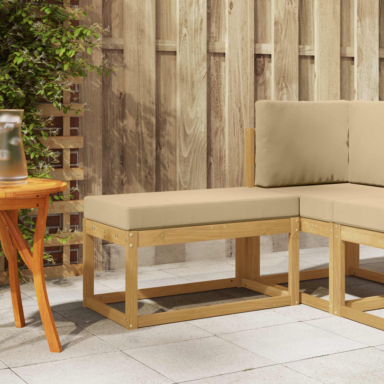 vidaXL Bancă de exterior Alb 80 x 43 x 45 cm Lemn Solid de Acacia