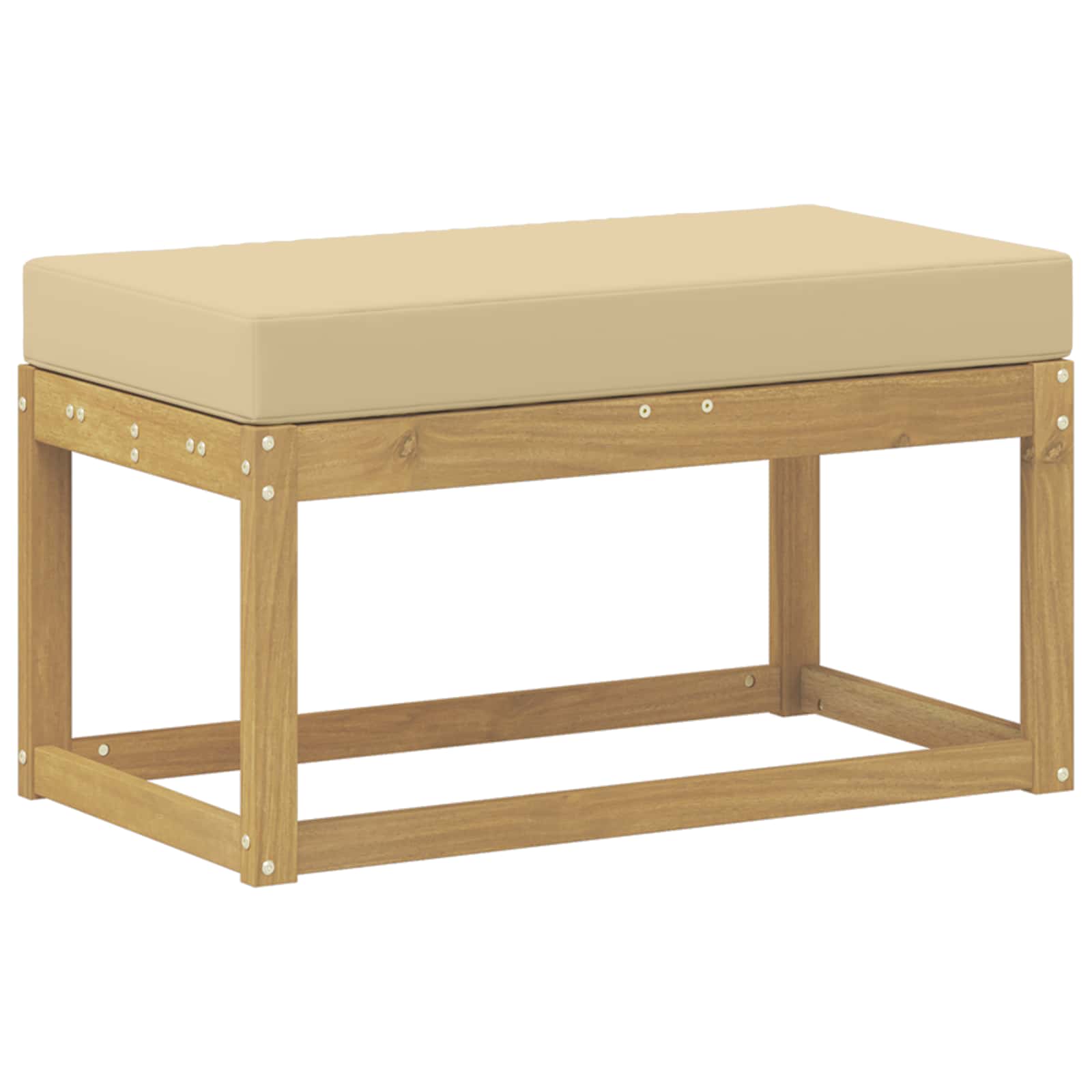 Buitenstoolbank Wit 80 x 43 x 45 cm Massief Acaciahout image 2