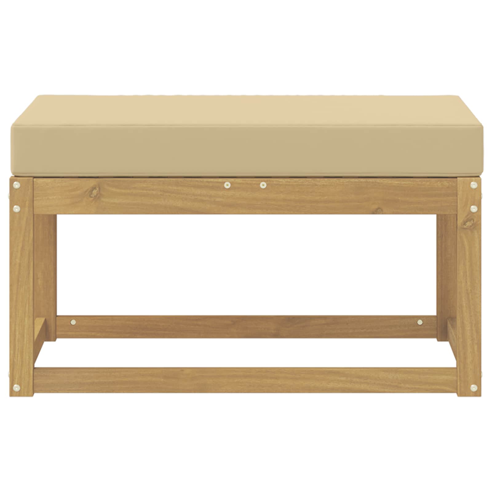 Buitenstoolbank Wit 80 x 43 x 45 cm Massief Acaciahout image 3