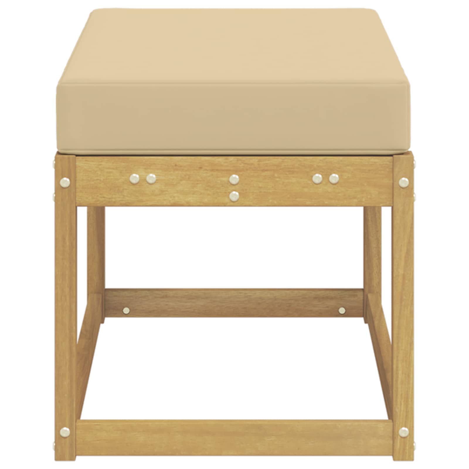 Buitenstoolbank Wit 80 x 43 x 45 cm Massief Acaciahout image 4