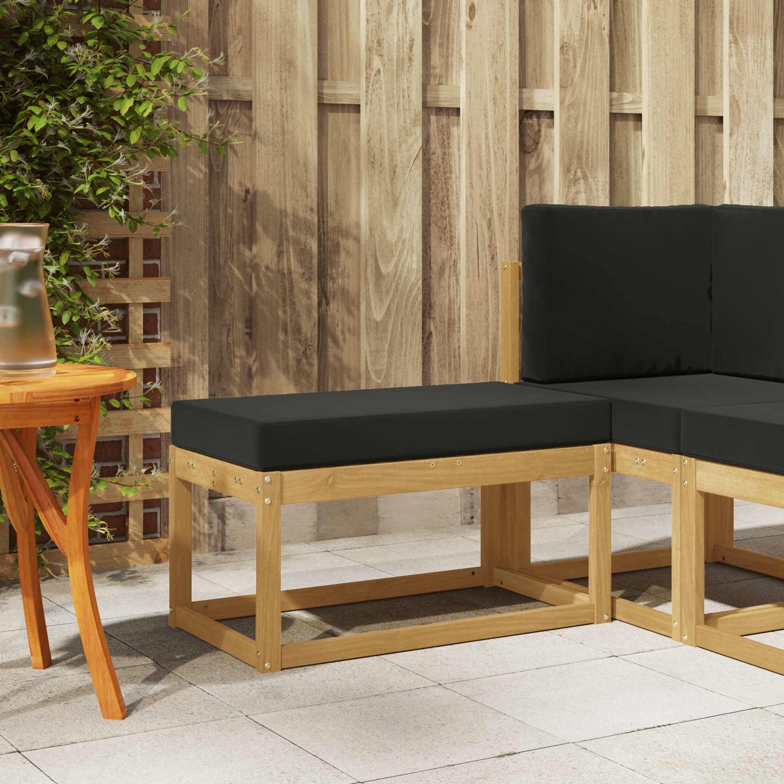 Buitenstoolbank Wit 80 x 43 x 45 cm Massief Acaciahout image 1