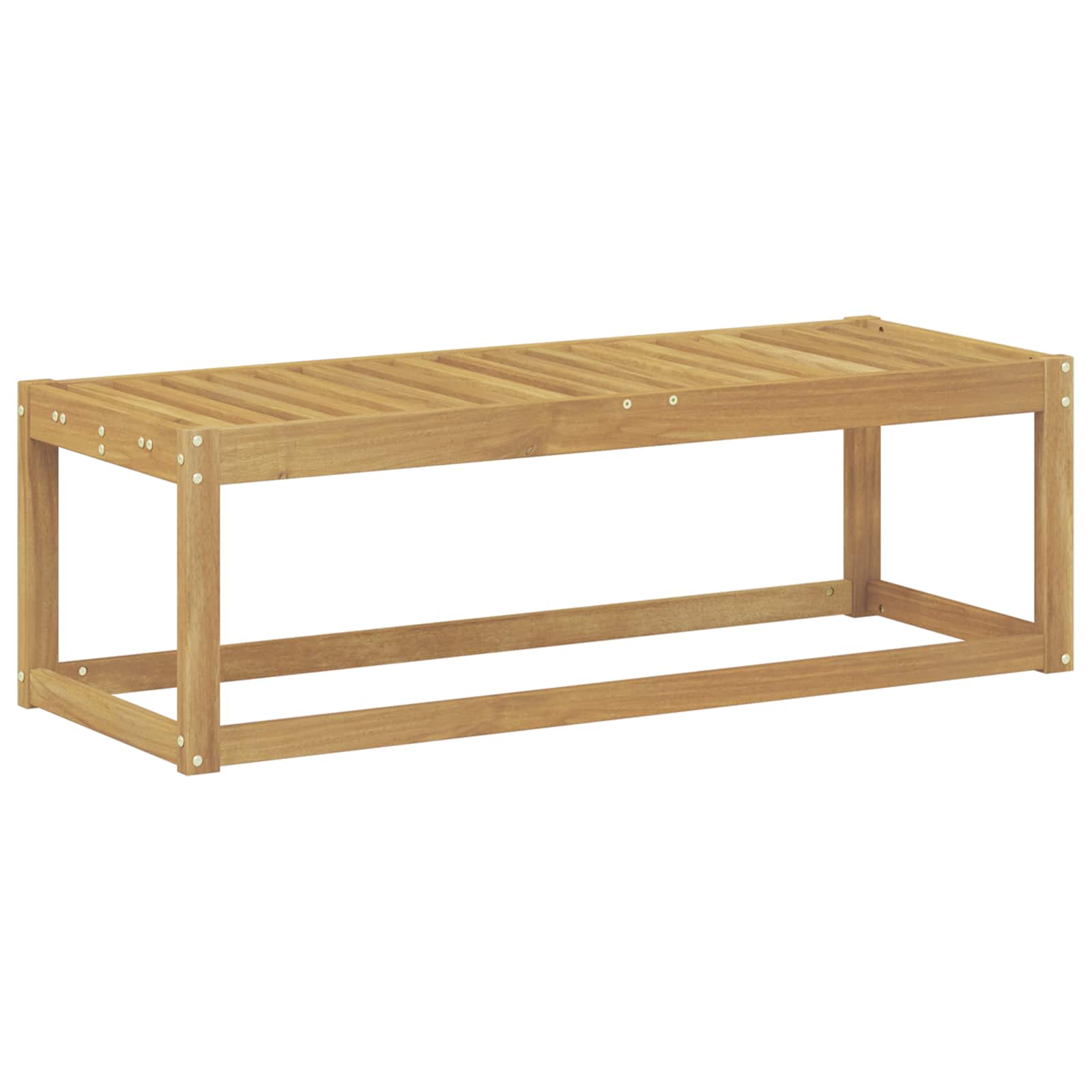 Buitenstoolbank Wit 115 x 43 x 37 cm Massief Acaciahout image 2