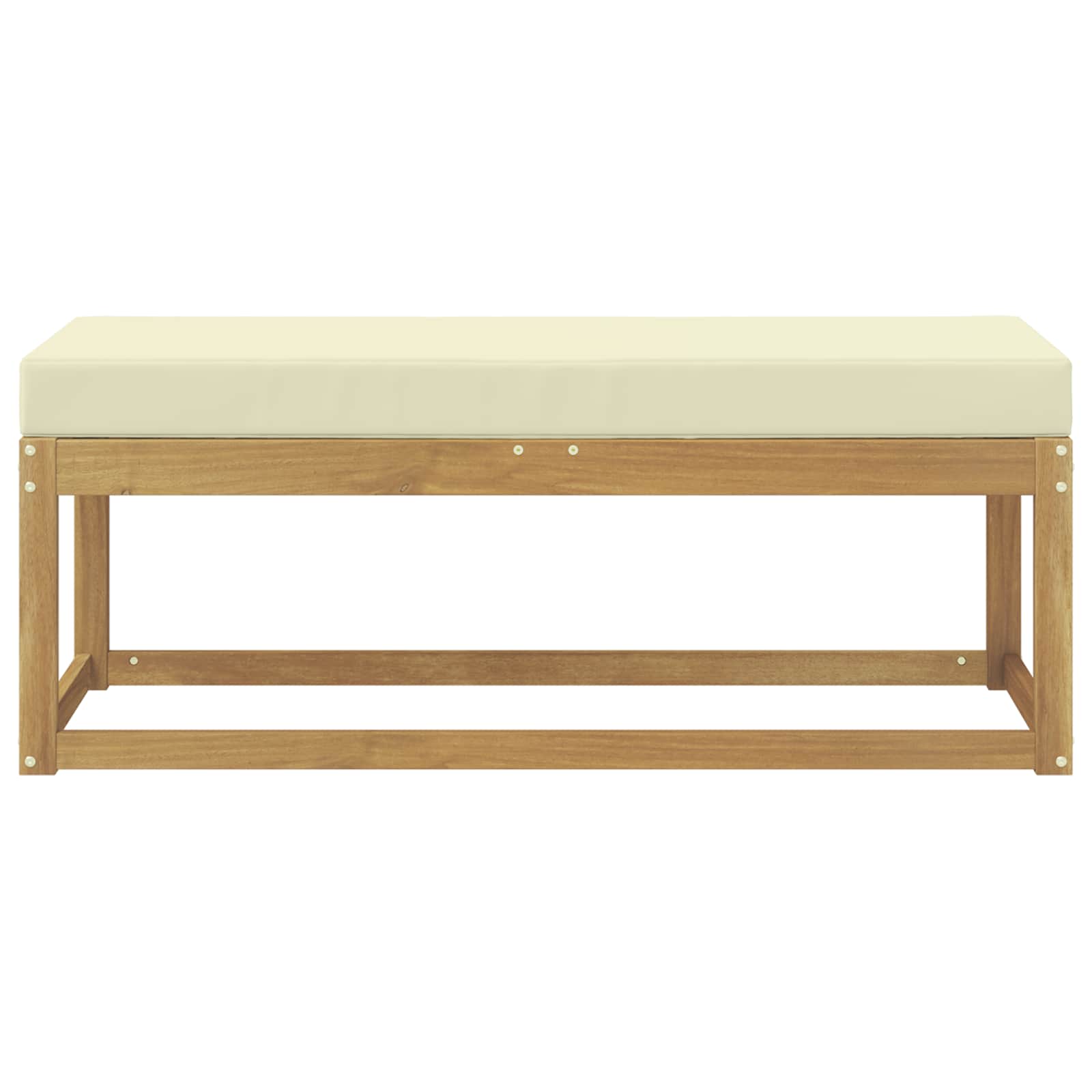 Buitenstoolbank Wit 115 x 43 x 45 cm Massief Acaciahout image 3