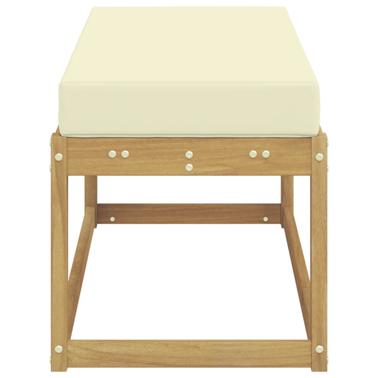 Buitenstoolbank Wit 115 x 43 x 45 cm Massief Acaciahout image 4