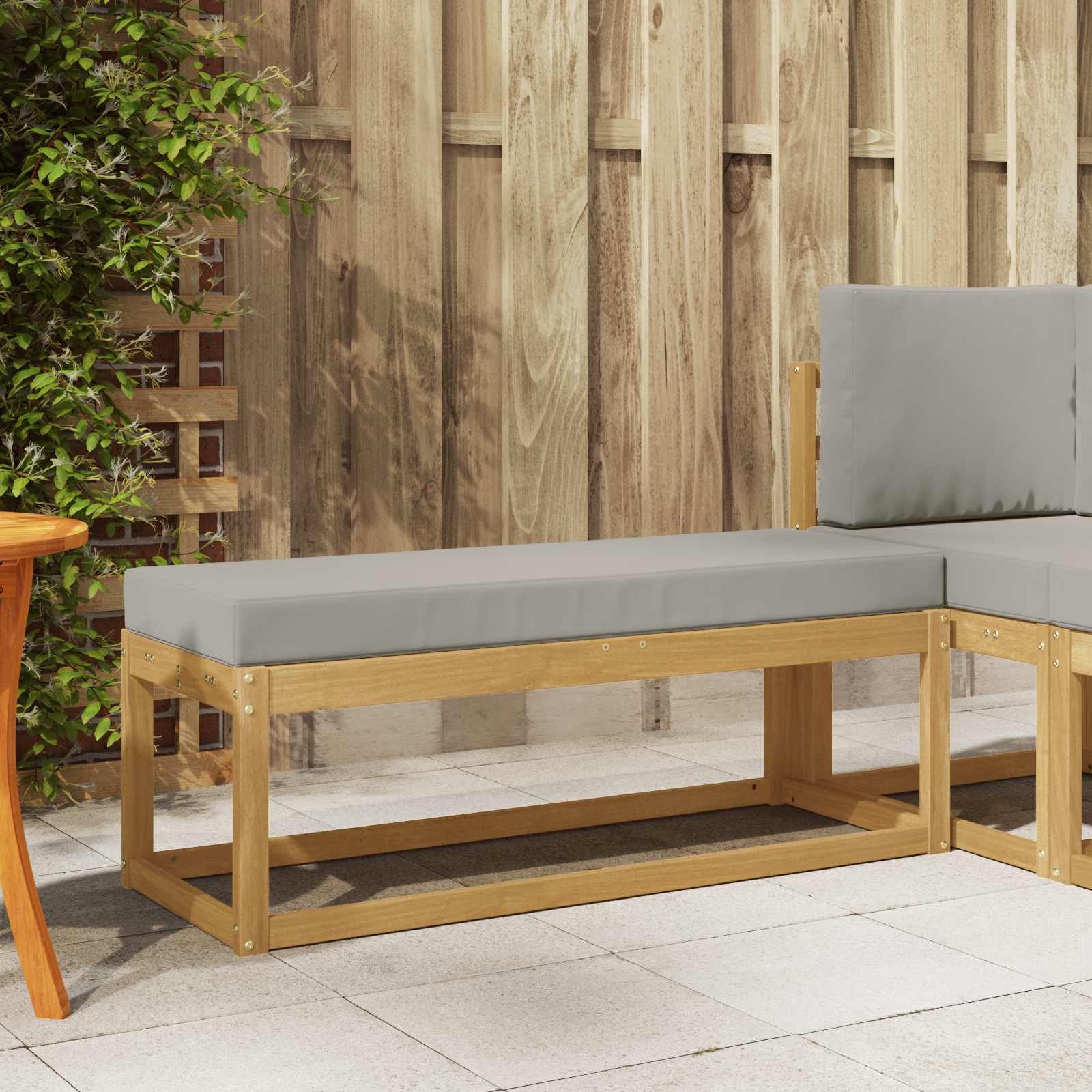 Buitenstoolbank Wit 115 x 43 x 45 cm Massief Acaciahout image 1