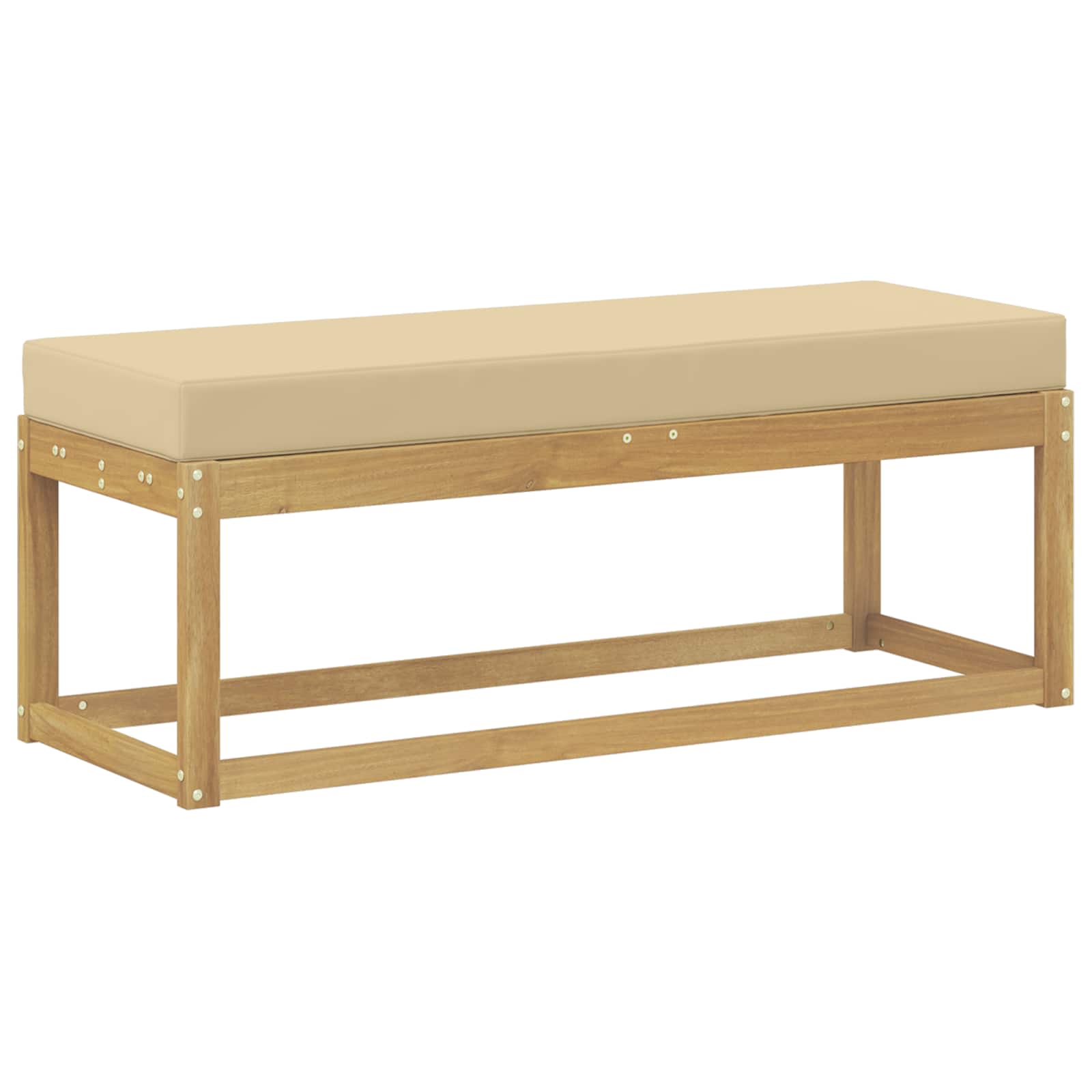 Buitenstoolbank Wit 115 x 43 x 45 cm Massief Acaciahout image 2