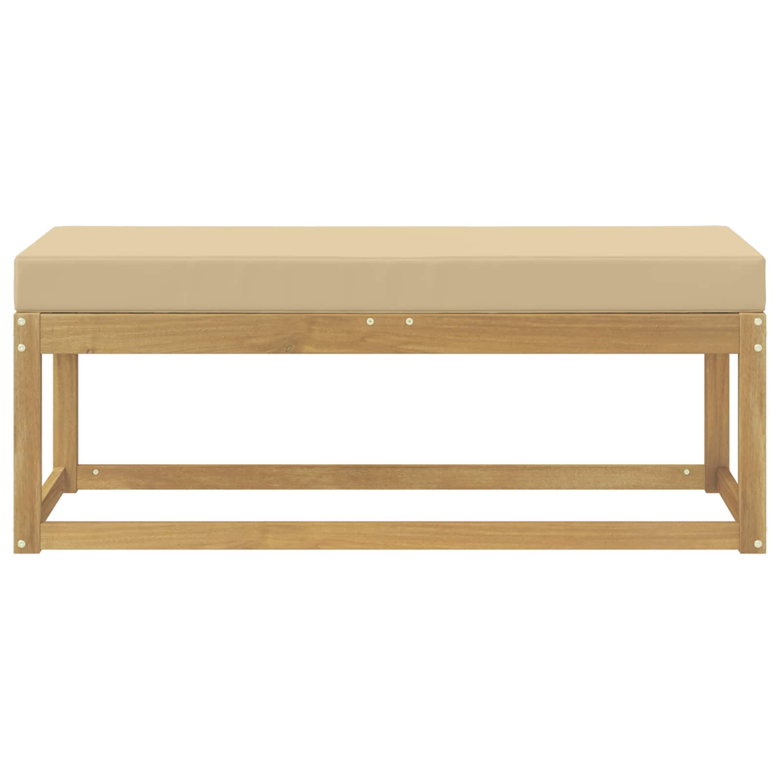 Buitenstoolbank Wit 115 x 43 x 45 cm Massief Acaciahout image 3