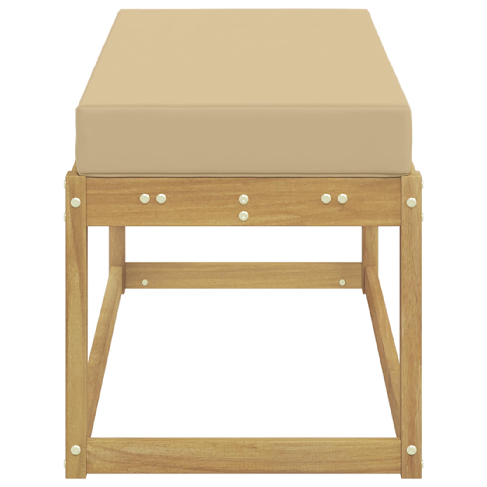Buitenstoolbank Wit 115 x 43 x 45 cm Massief Acaciahout image 4