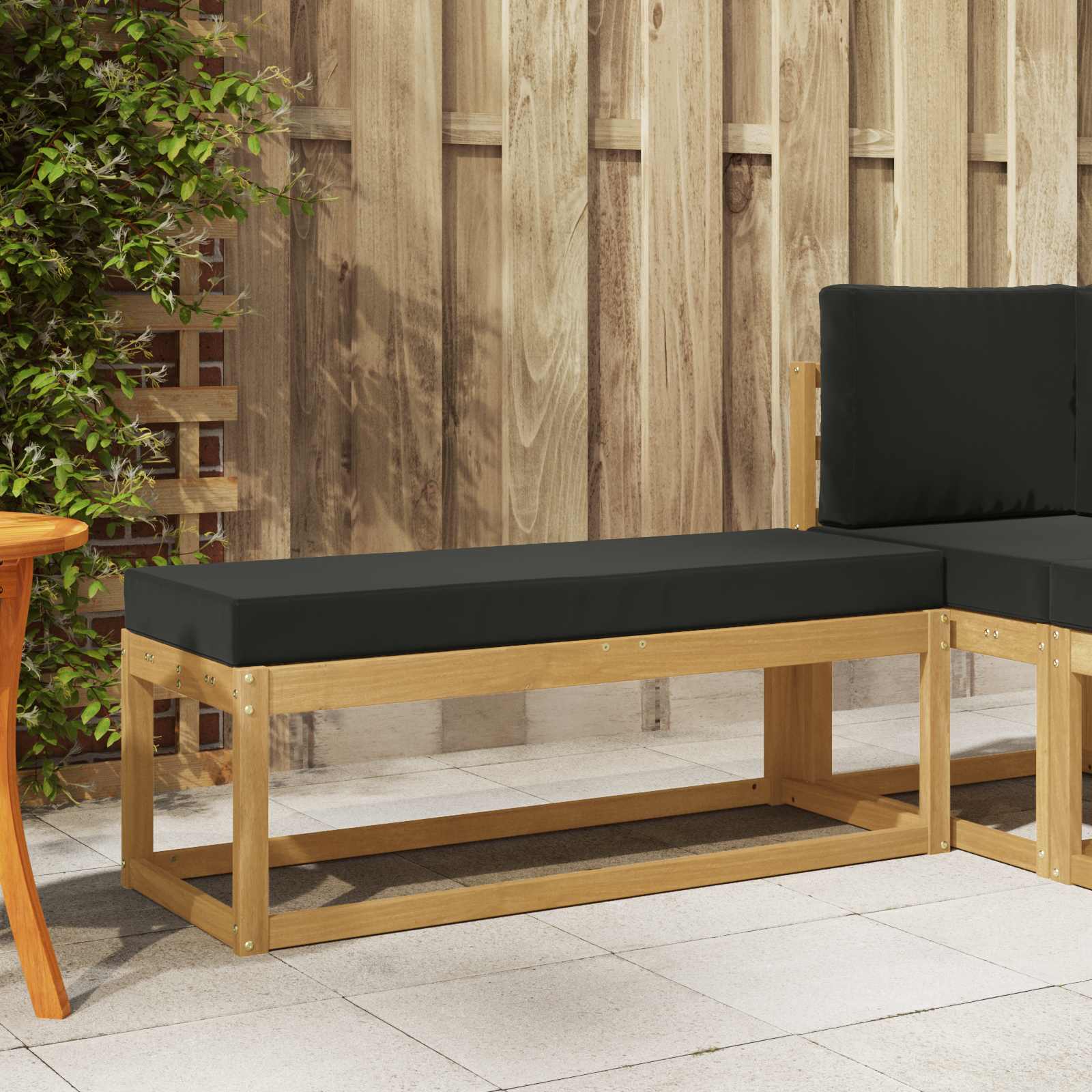 vidaXL Bancă de exterior Alb 115 x 43 x 45 cm Lemn Solid de Acacia