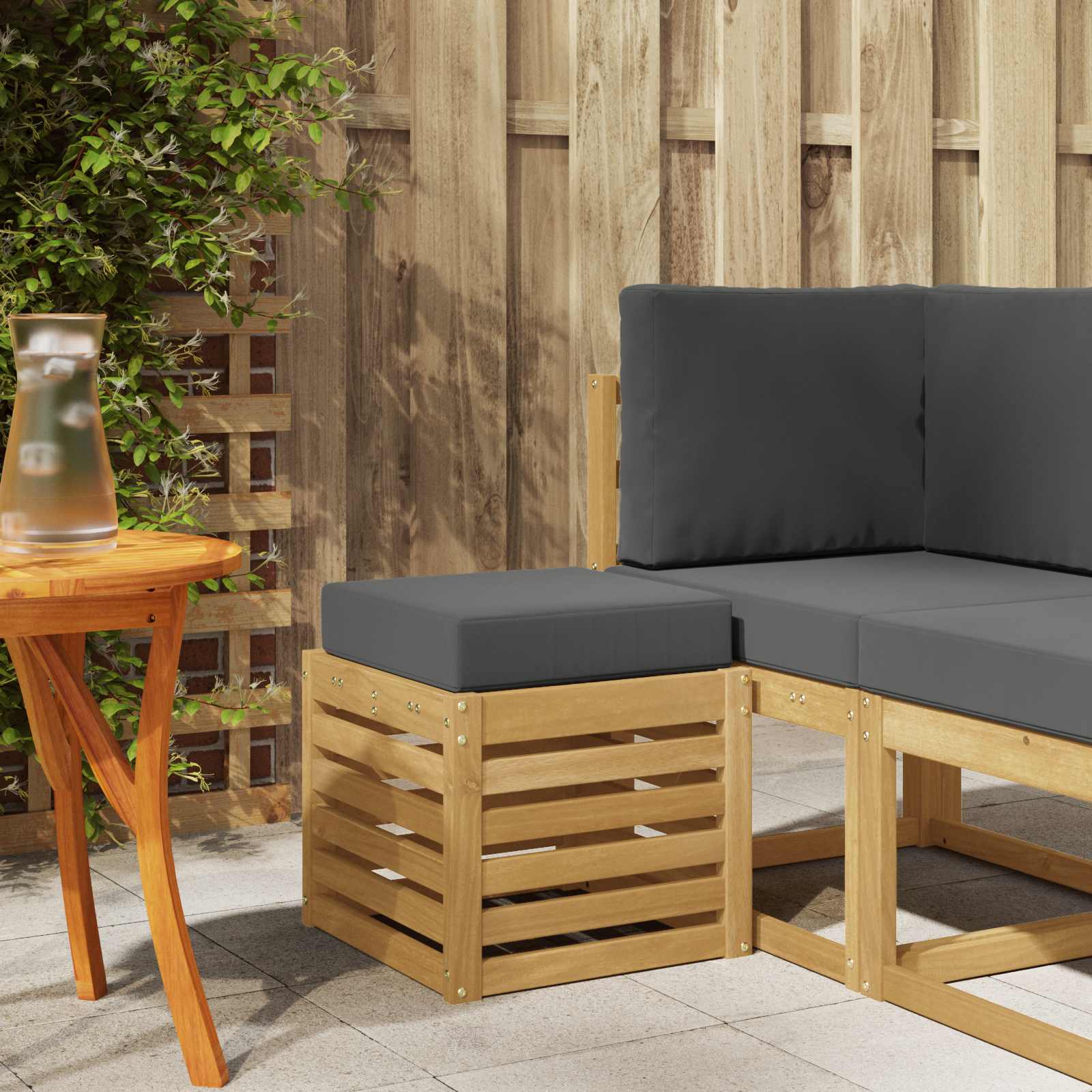 vidaXL Bancă de exterior Alb 43 x 43 x 45 cm Lemn Solid de Acacia