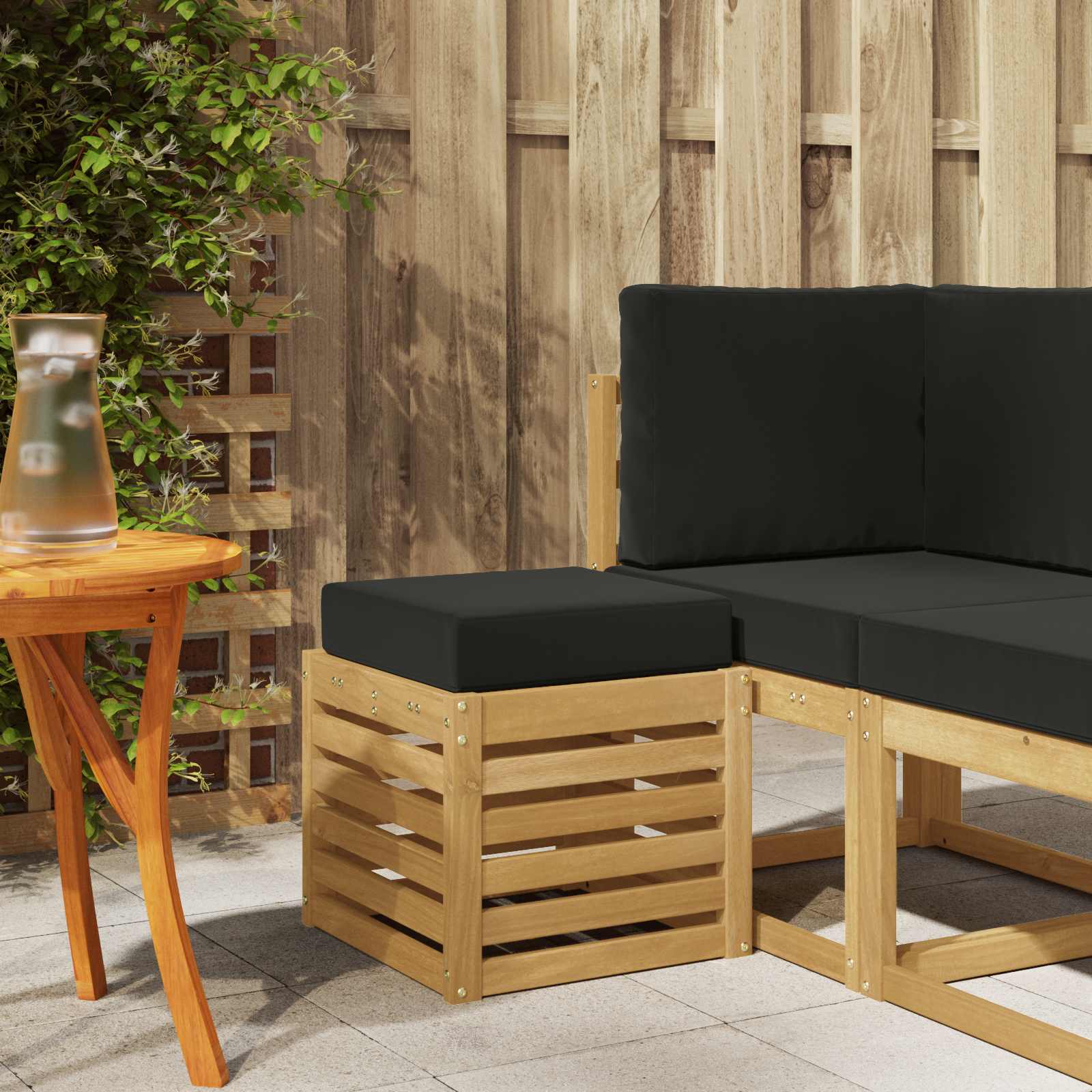 vidaXL Bancă de exterior Alb 43 x 43 x 45 cm Lemn Solid de Acacia