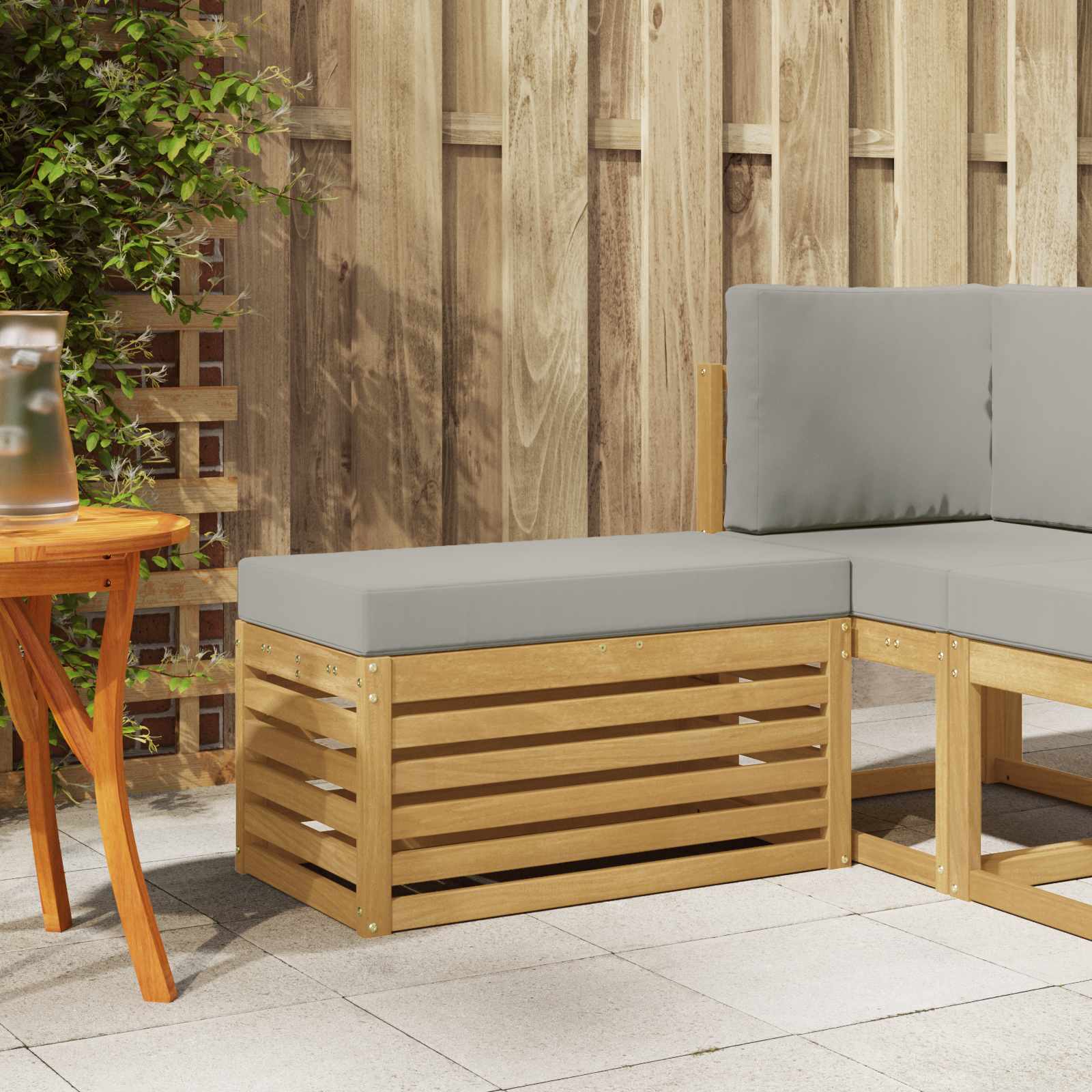 vidaXL Bancă de exterior Alb 80 x 43 x 45 cm Lemn Solid de Acacia