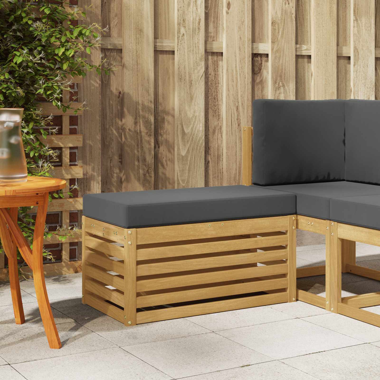 vidaXL Bancă de exterior Alb 80 x 43 x 45 cm Lemn Solid de Acacia