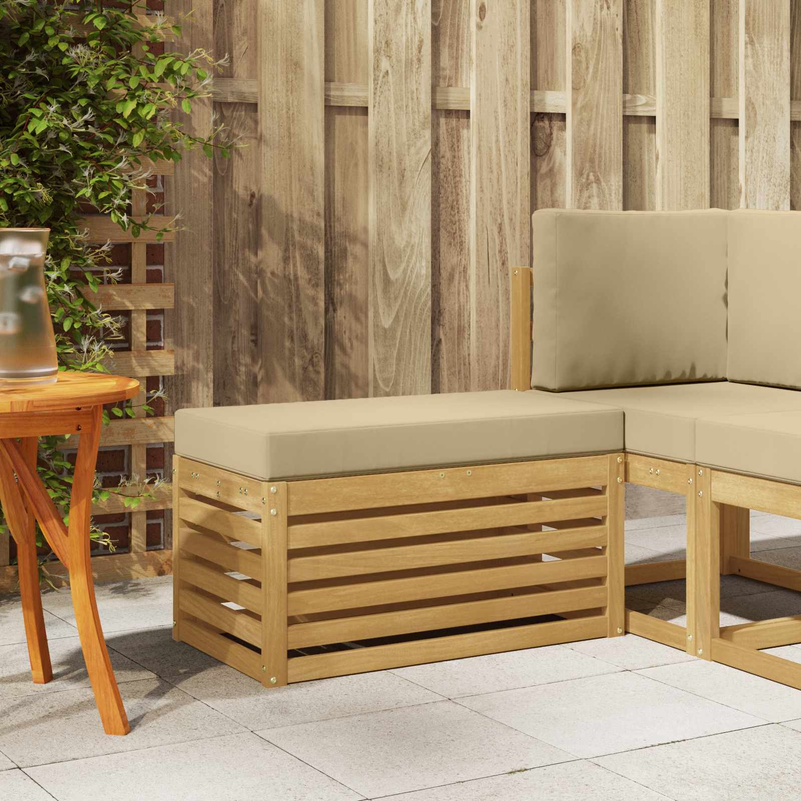 vidaXL Bancă de exterior Alb 80 x 43 x 45 cm Lemn Solid de Acacia