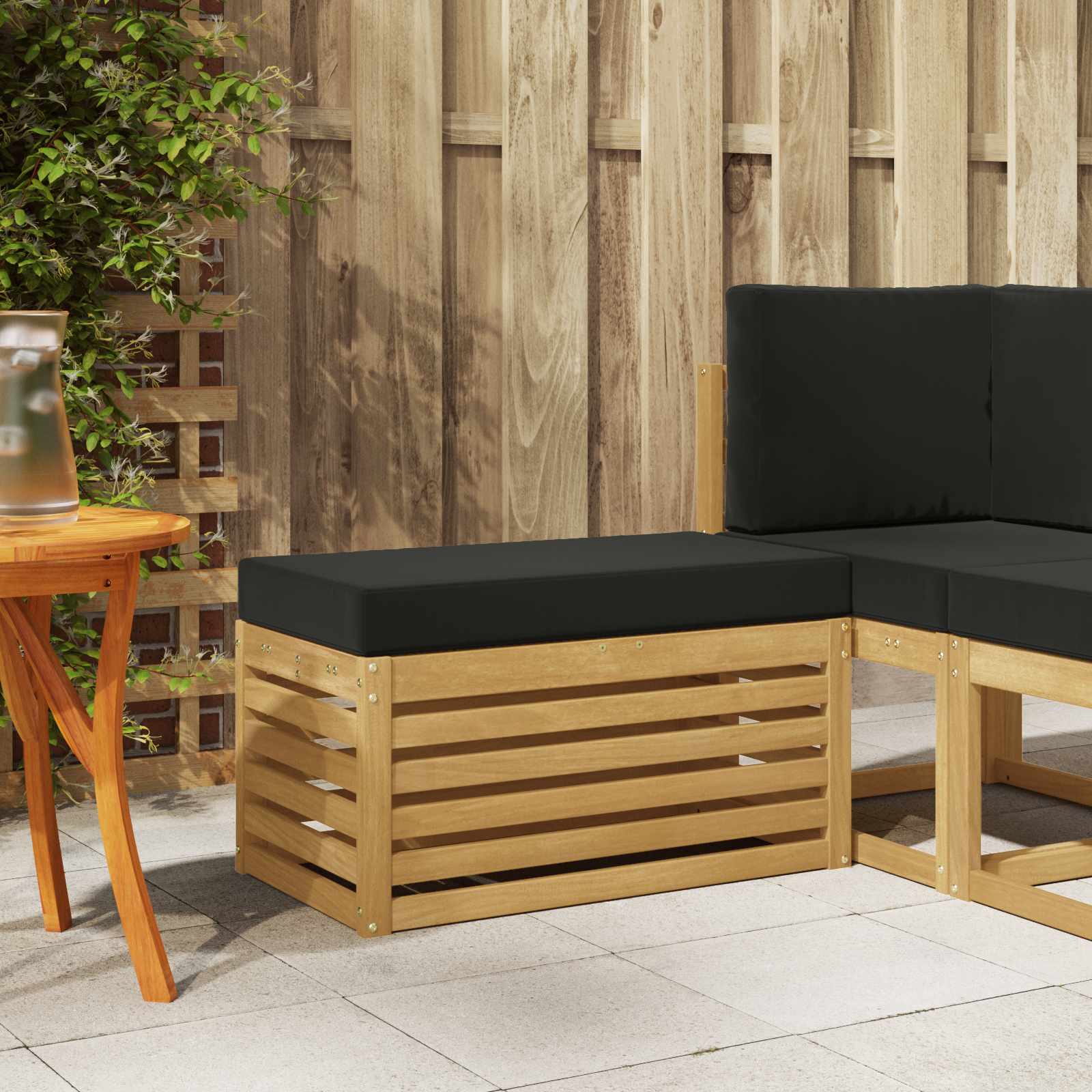 vidaXL Bancă de exterior Alb 80 x 43 x 45 cm Lemn Solid de Acacia