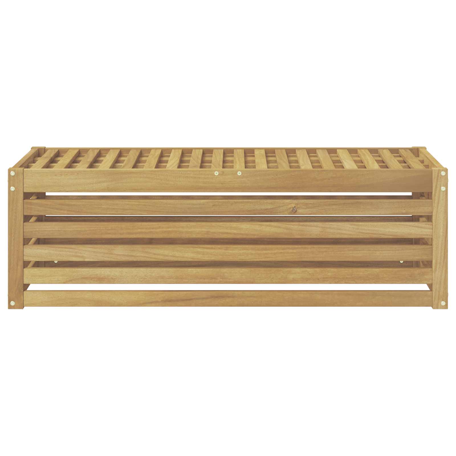 Buitenstoolbank Wit 115 x 43 x 37 cm Massief Acaciahout image 3