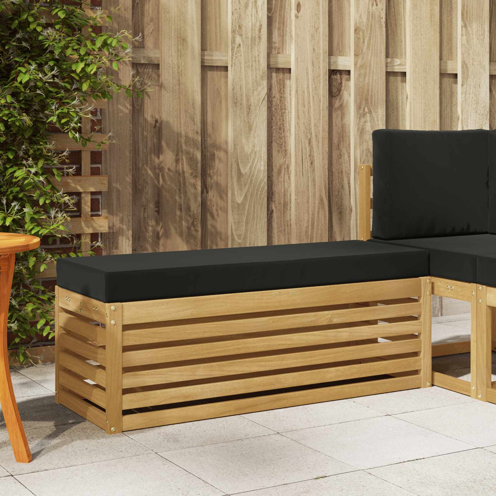 vidaXL Bancă de exterior Alb 115 x 43 x 45 cm Lemn Solid de Acacia