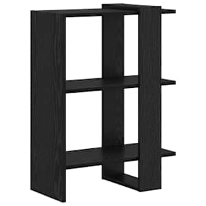 vidaXL Raamatukapp 2 tasandit 52 x 25 x 71,5 cm Tehispuit Must tamm