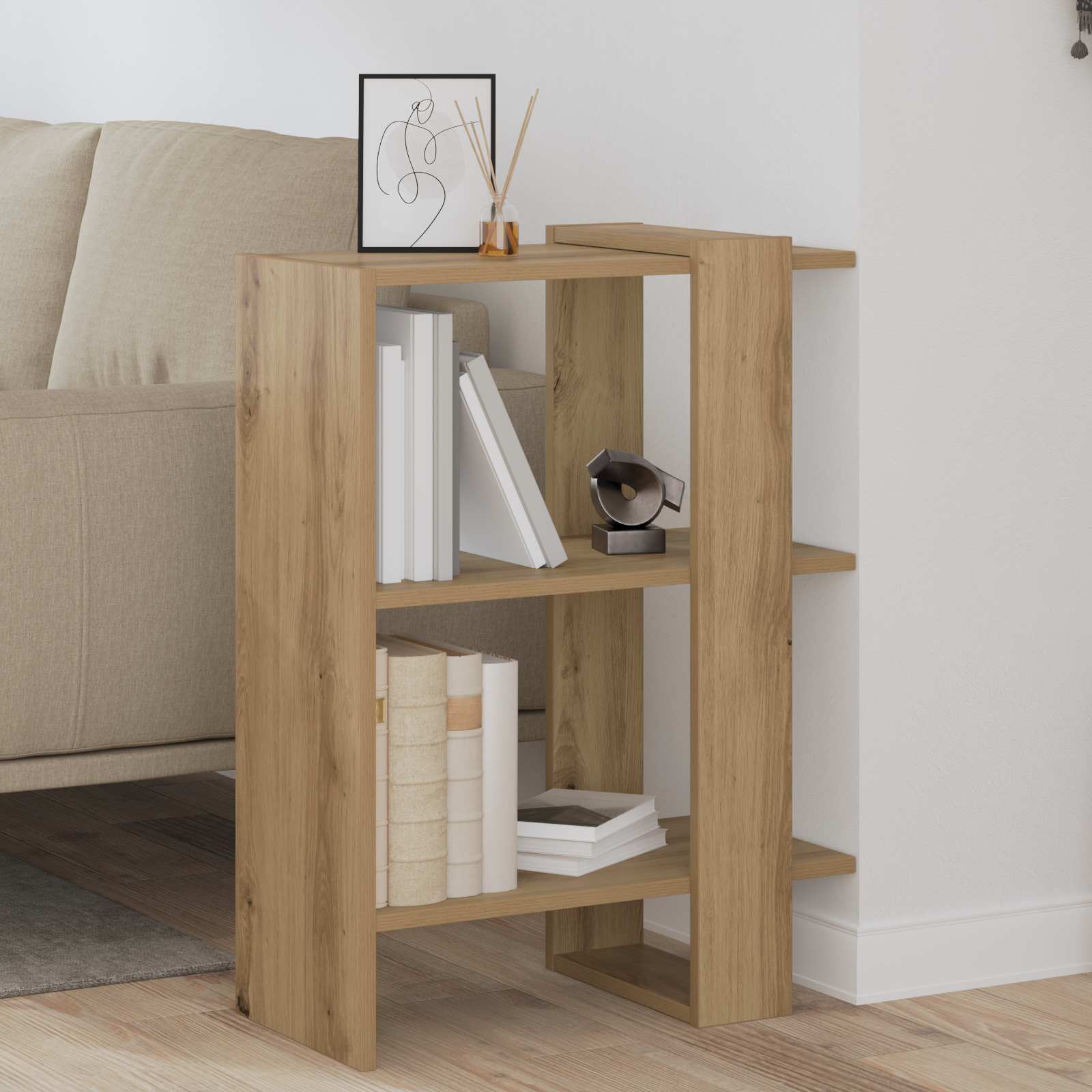 vidaXL Bücherregal Artisan-Eiche 52 x 25 x 71,5 cm Holzwerkstoff