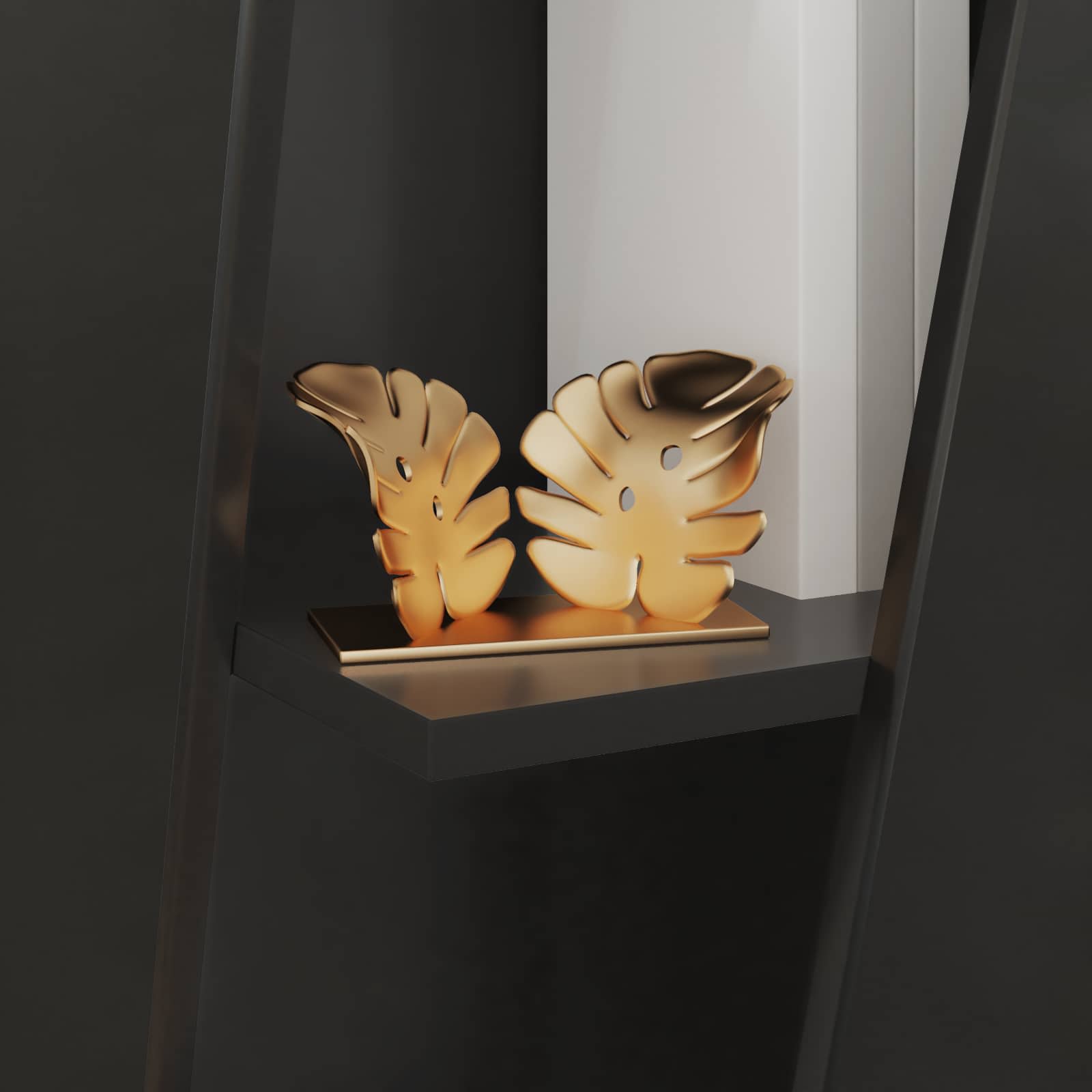 Stranski polic Črna 33 x 32 x 70,5 cm Konstruiran les - slika 4