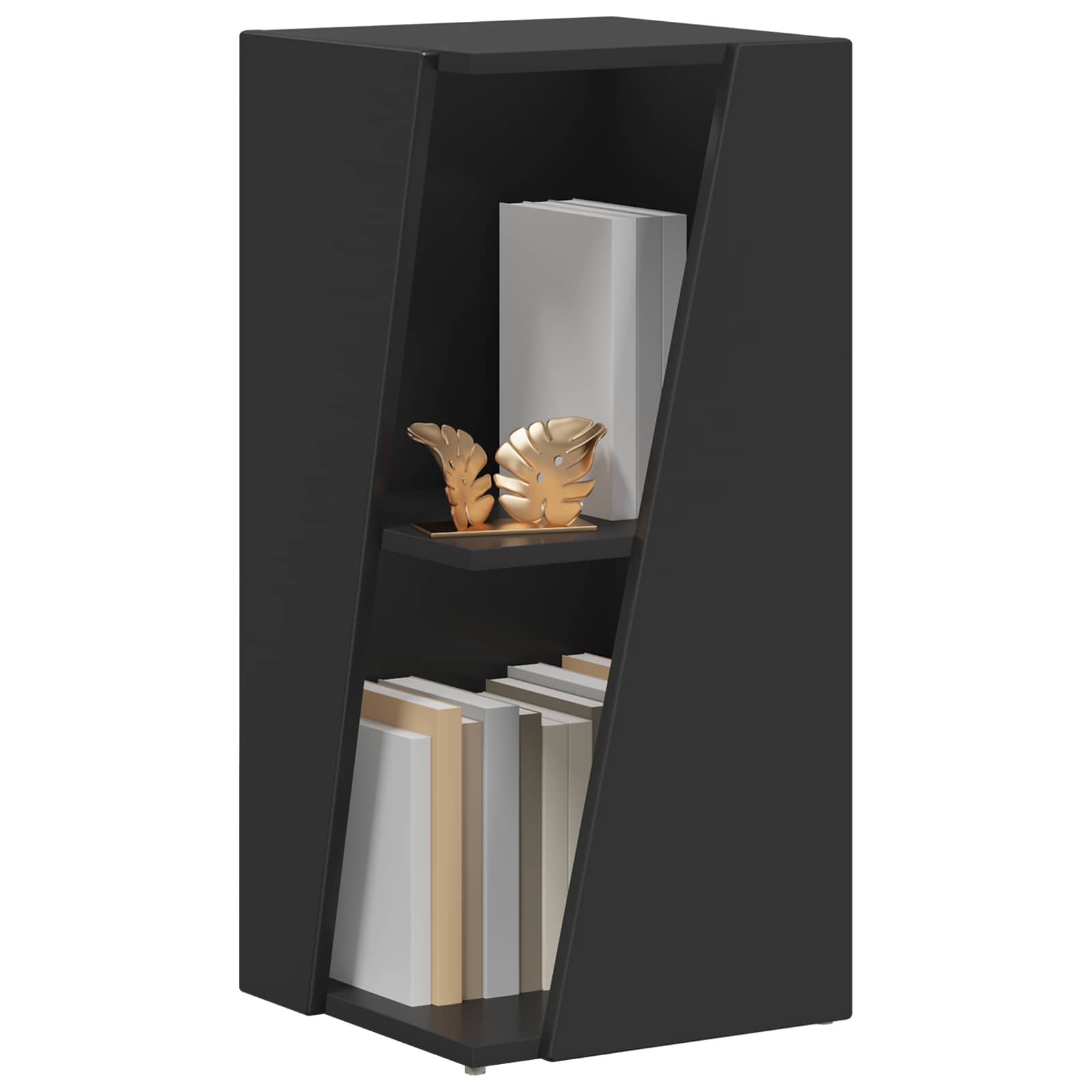 Stranski polic Črna 33 x 32 x 70,5 cm Konstruiran les - slika 3