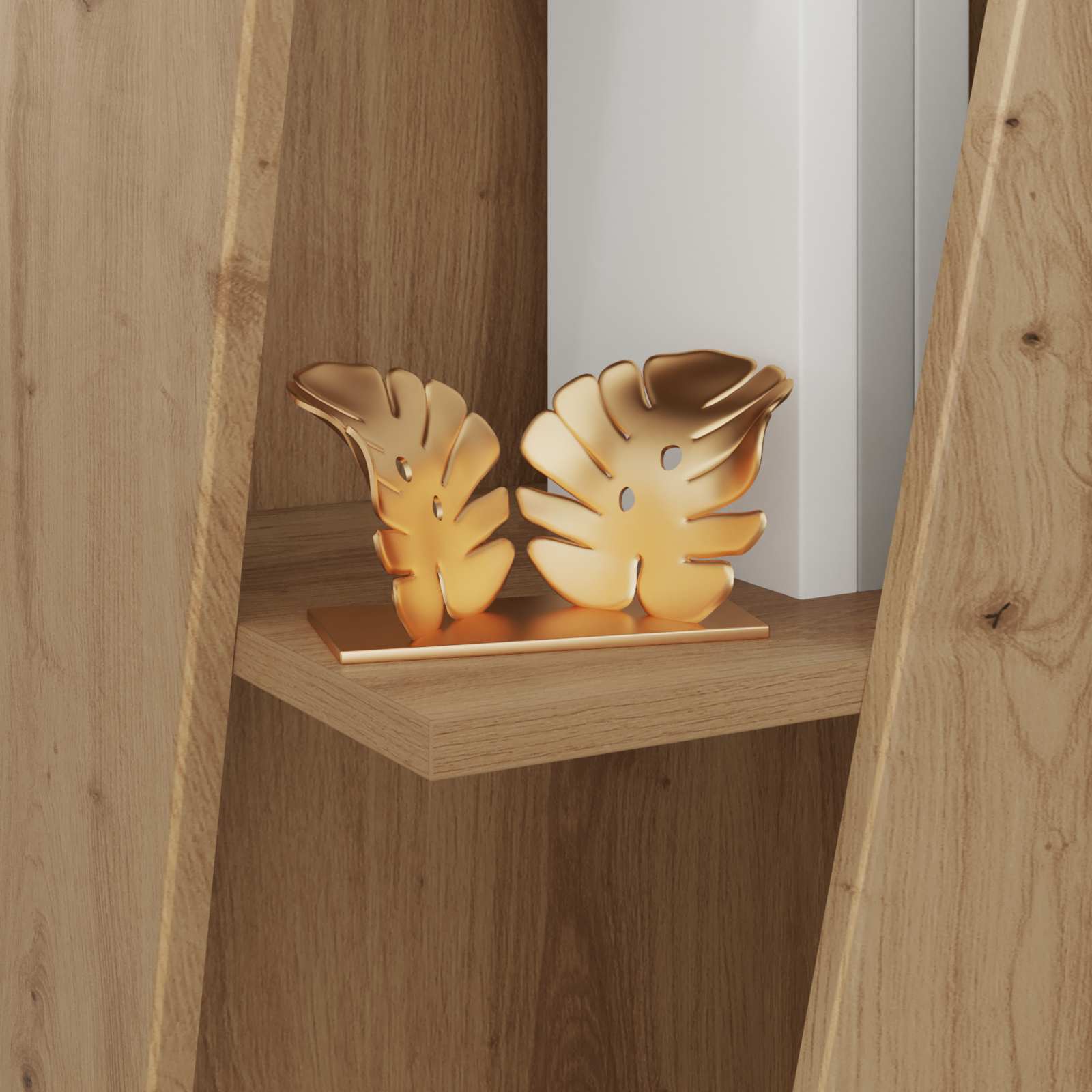 Stranski polic Umetni hrast 33 x 32 x 70,5 cm Konstruiran les - slika 4