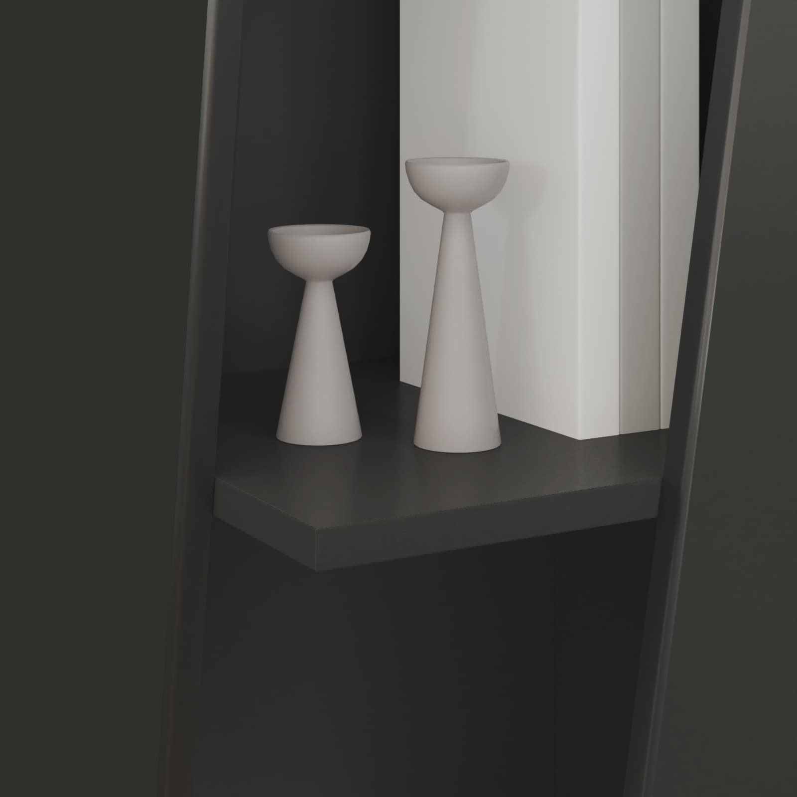 Stranski polic Črna 33 x 32 x 100,5 cm Konstruiran les - slika 4